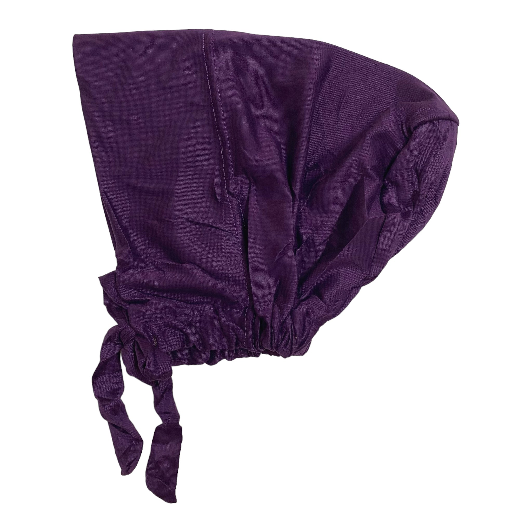 Imported Tie back Full Covered Hijab Cap – Eggplant