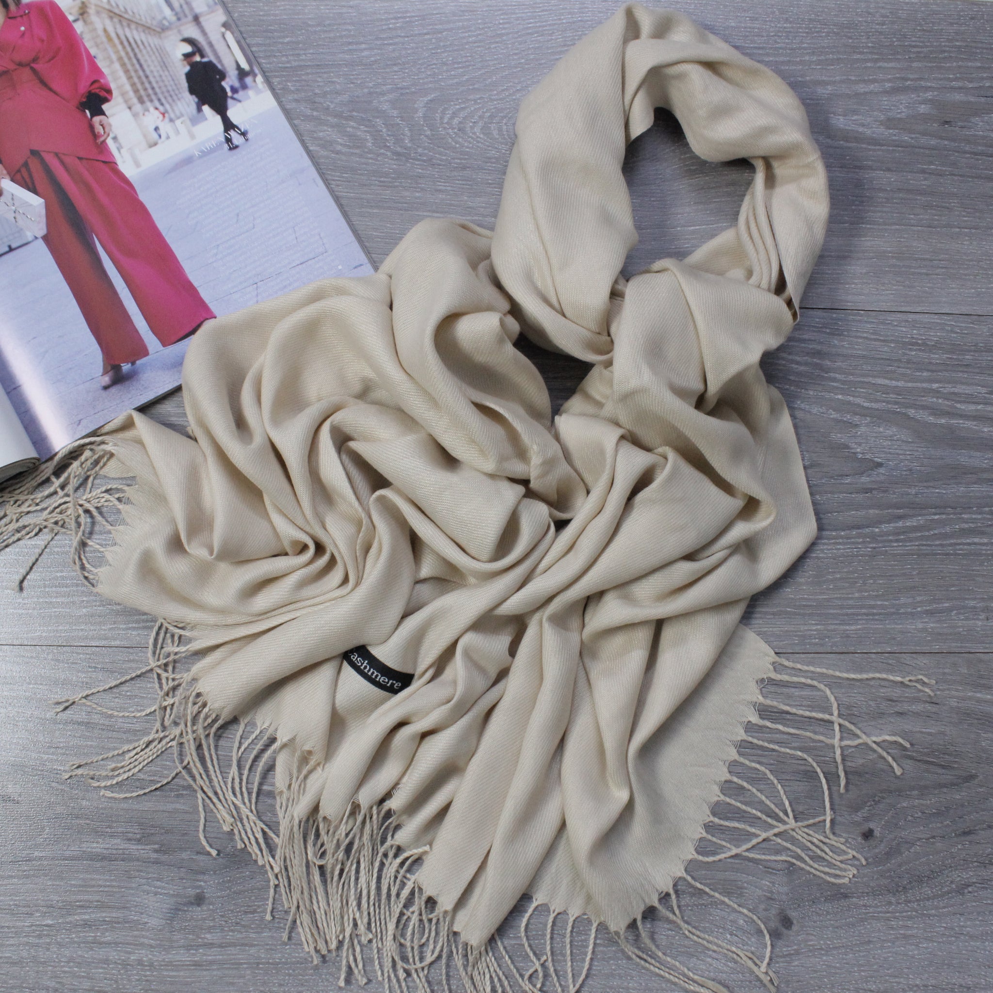 Plain Winter Cashmere Hijab – Ivory