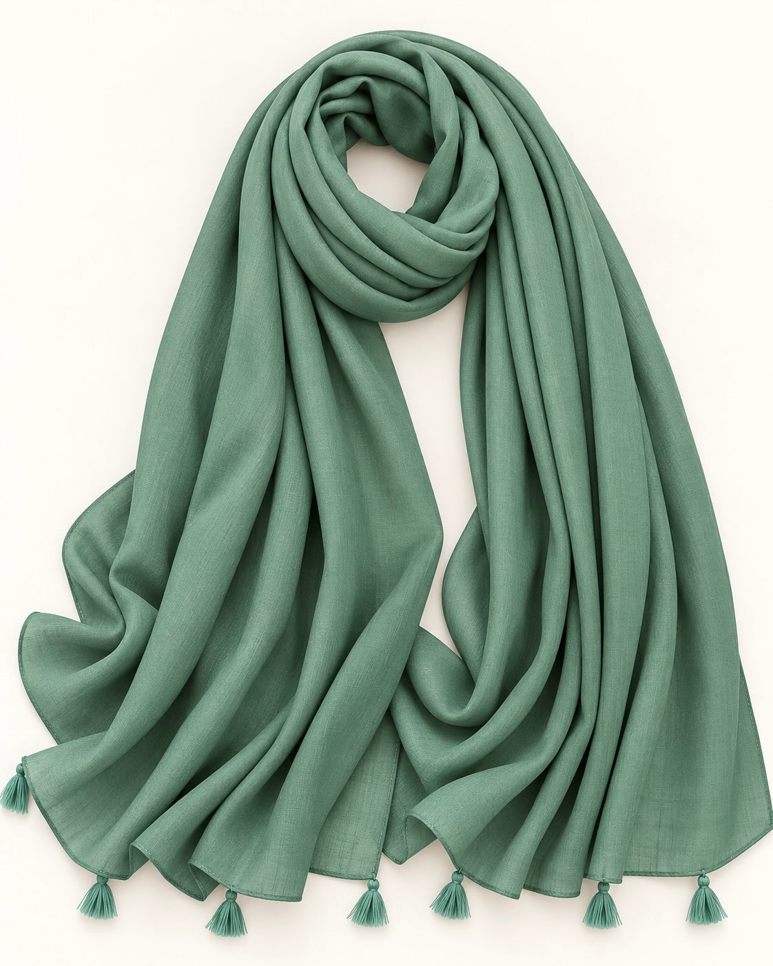 Plain With Tassels - Sage Green