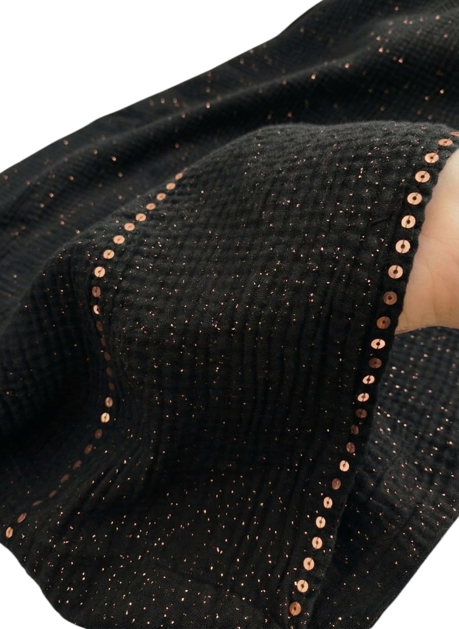 Ripple - Glitter Sequins Hijab XL Size - Black