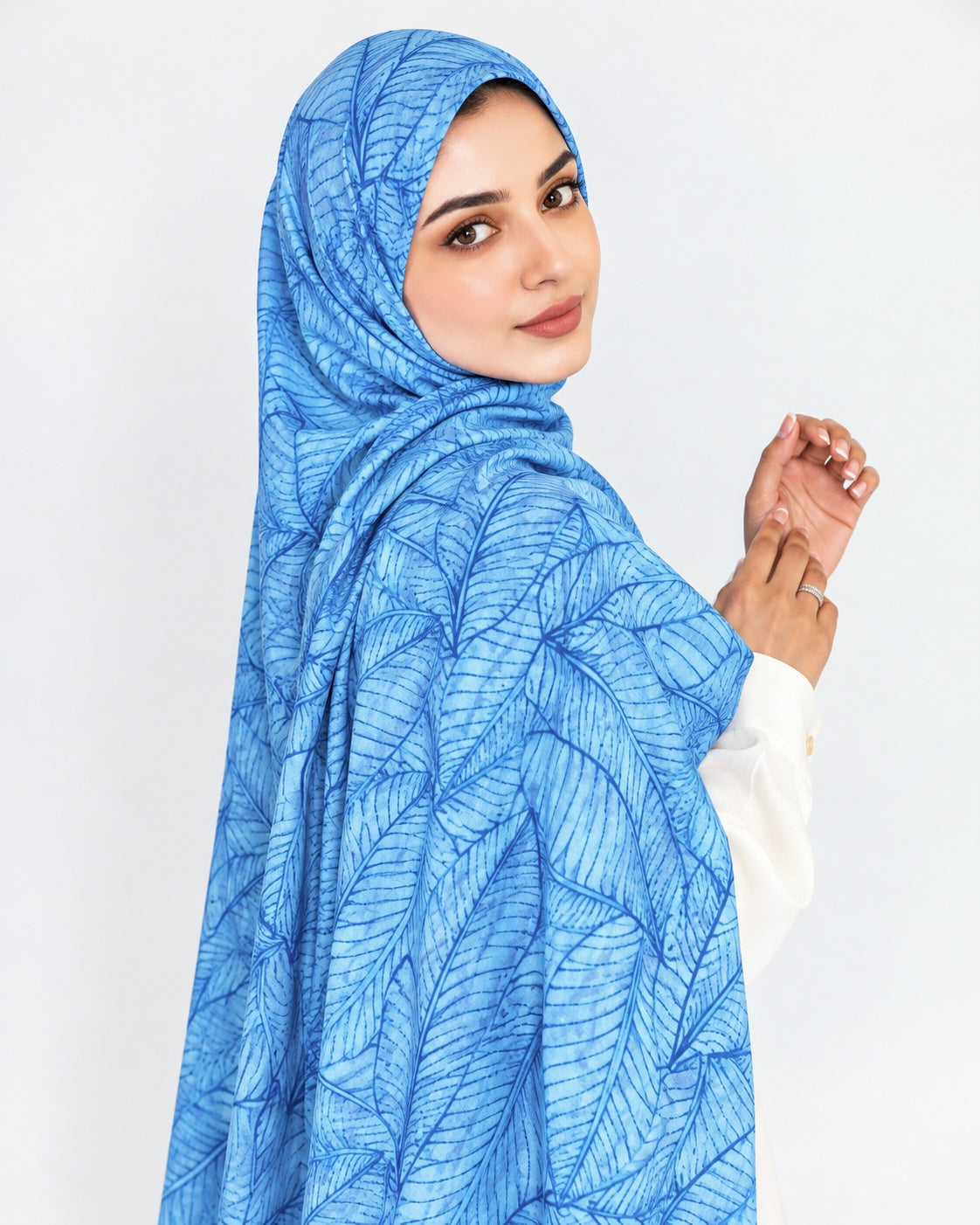 Verdana Printed Lawn Hijab - Denim