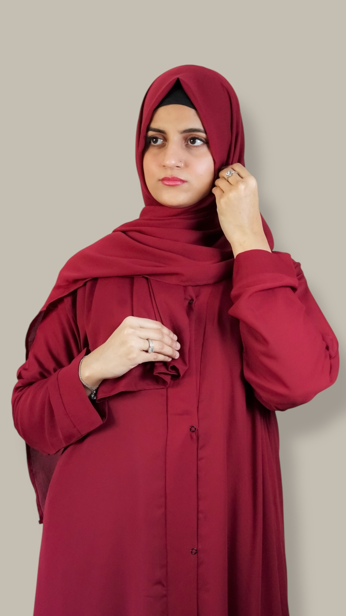 Plain Abaya - Maroon