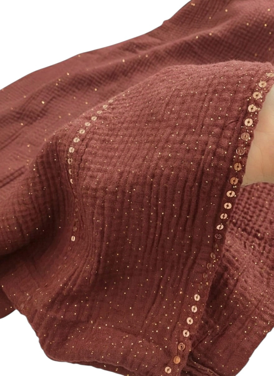 Ripple - Glitter Sequins Hijab XL Size - Grape