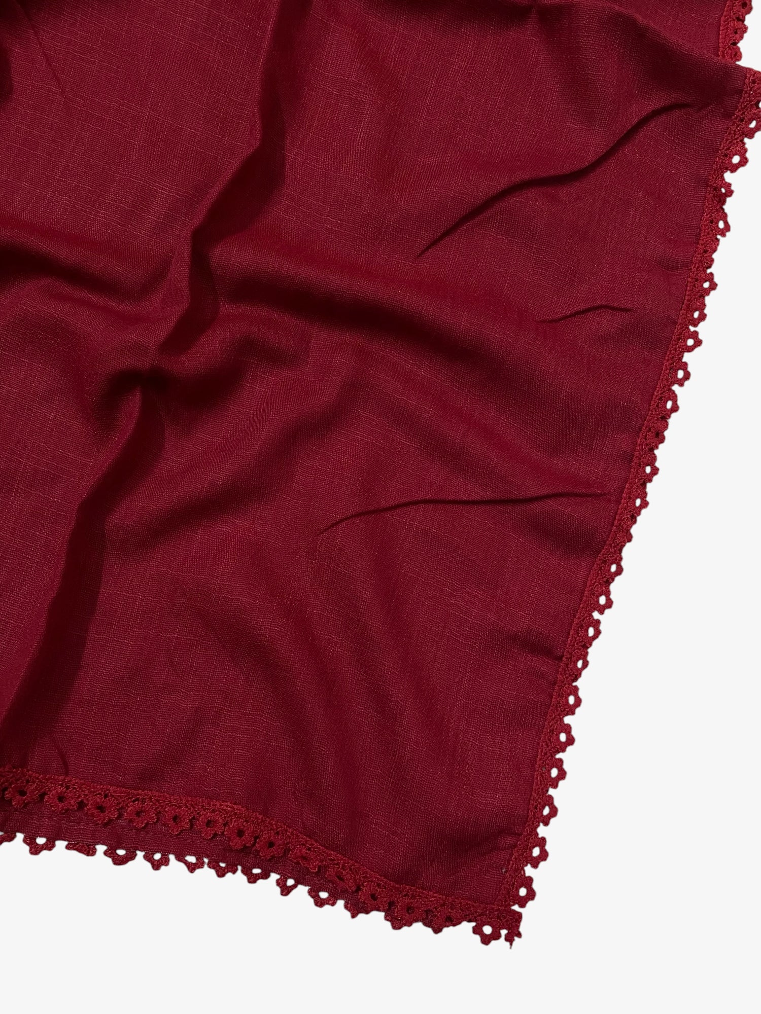 Expressions Turkish Lawn (Wider Width) Lace Hijab - Wine