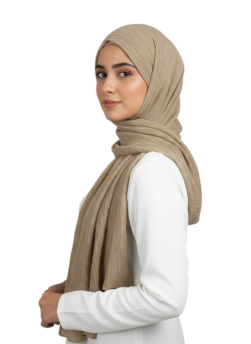 Georgette Crush Hijabs - Beige
