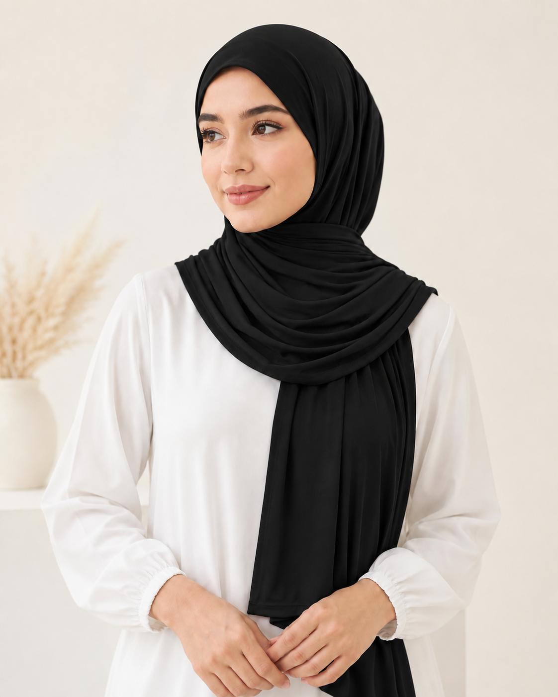 PREMIUM BAMBOO JERSEY HIJAB - BLACK