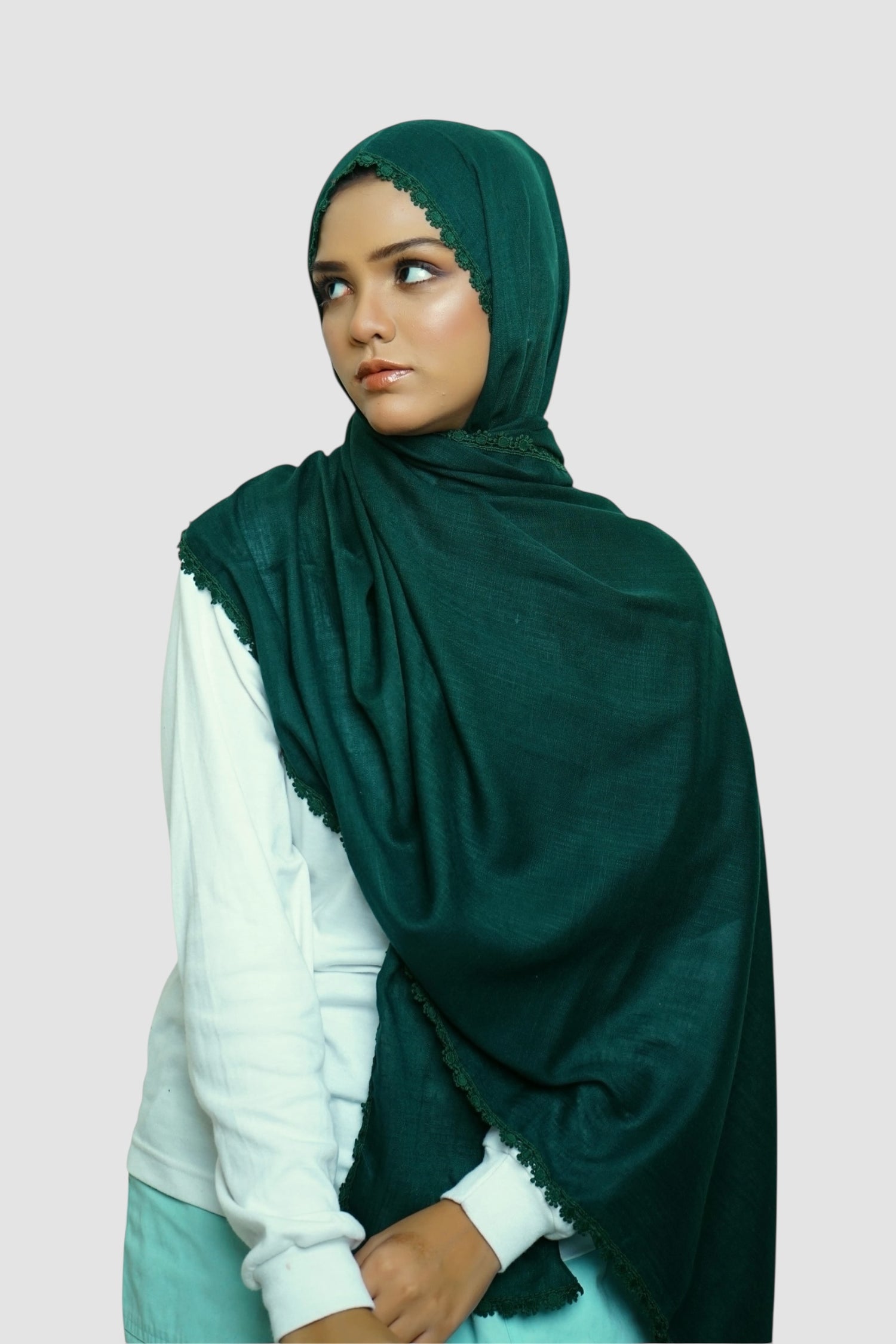 Expressions Turkish Lawn (Wider Width) Lace Hijab - Sacramento