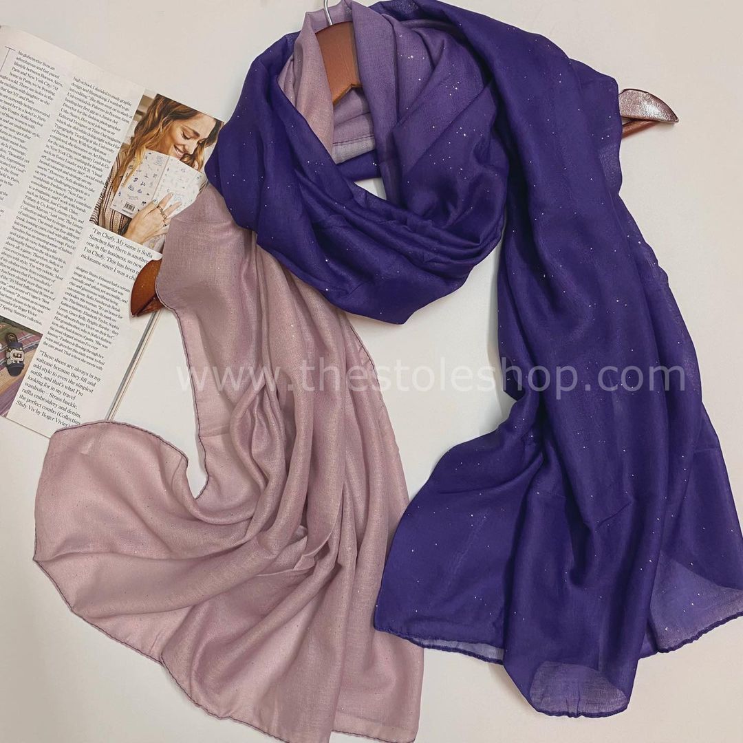 Glittered Ombre – Ink Blue & Nude pink