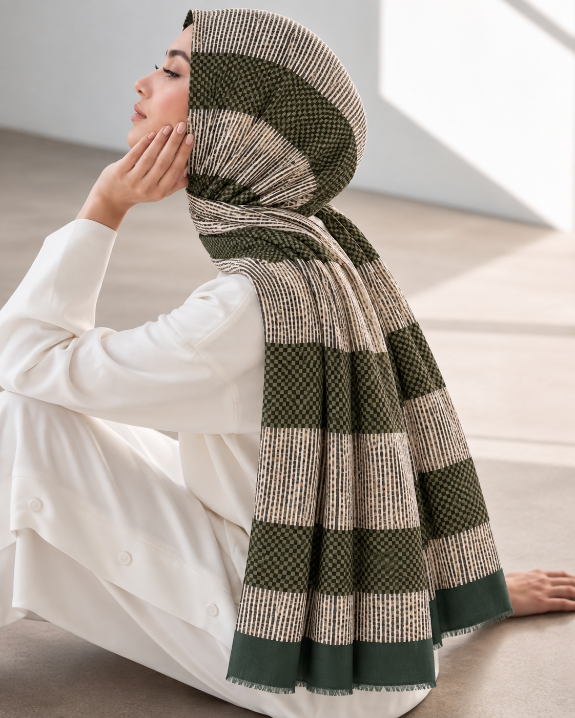Domino Printed Lawn Hijab - Sacramento