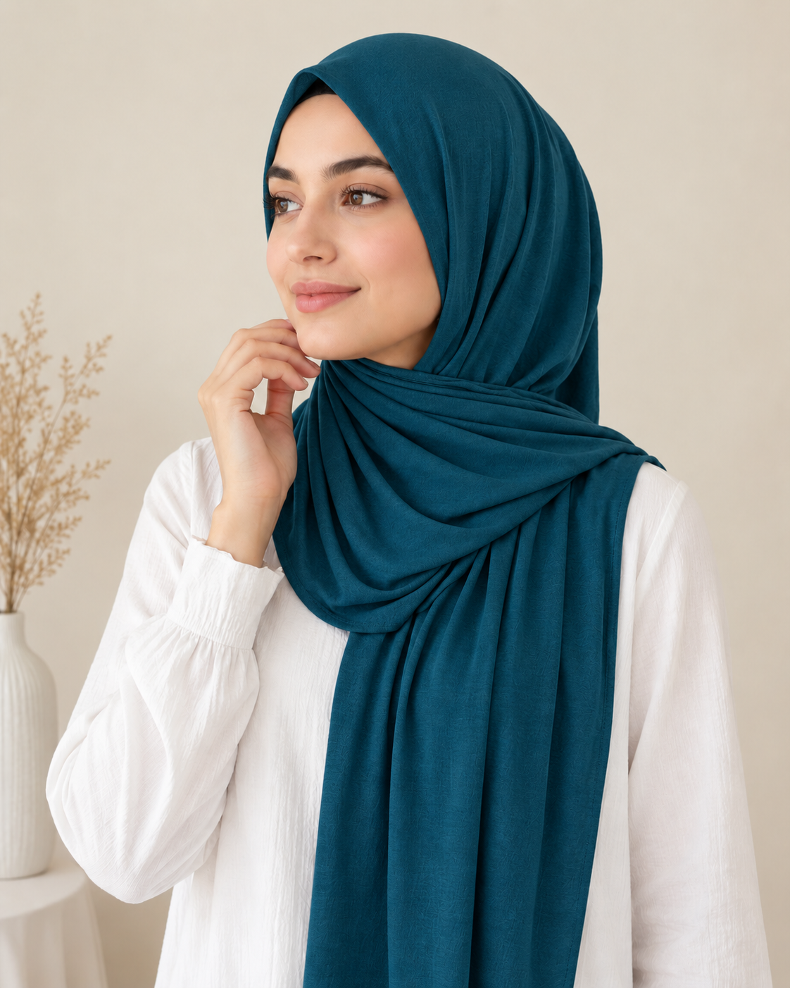 PREMIUM BAMBOO JERSEY HIJAB - PEACOCK