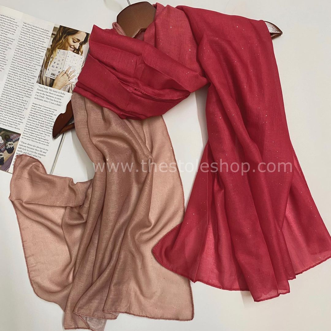 Glittered Ombre – Red & Burnt Peach