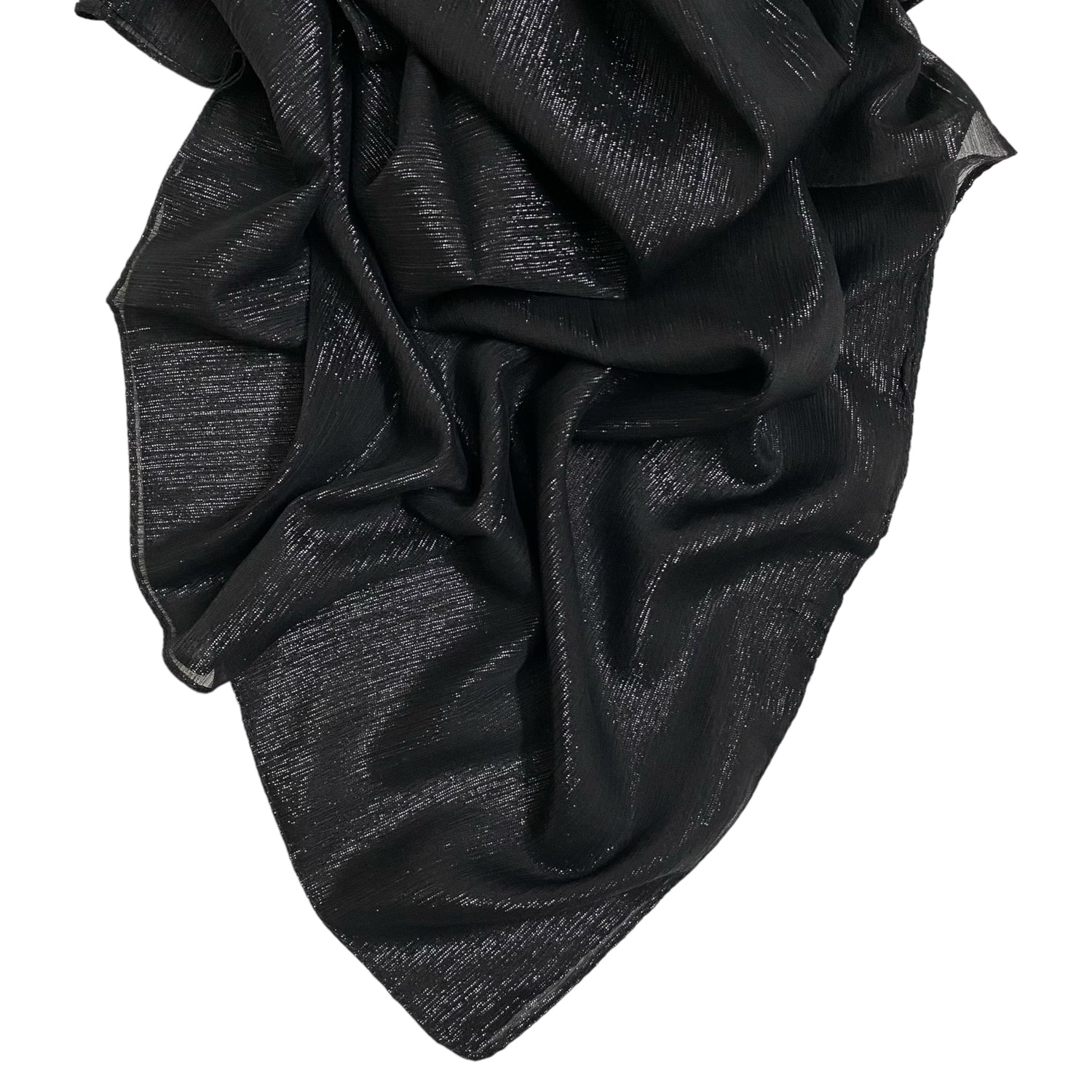Gleamz Crinkle Silk Hijab – Black