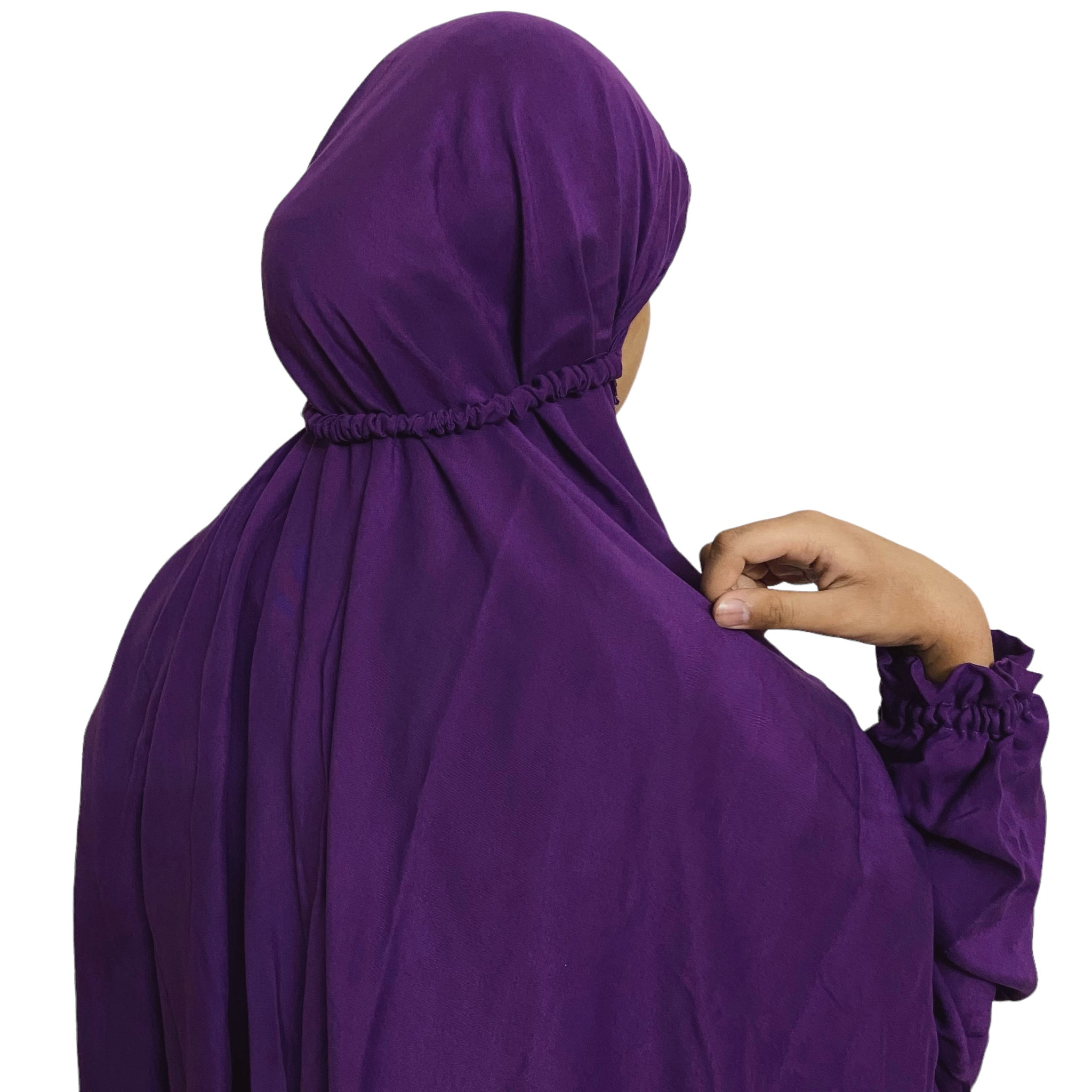 Premium Full Length Namaz Chadar With Sleeves (Imported Fabric) – Royal Purple