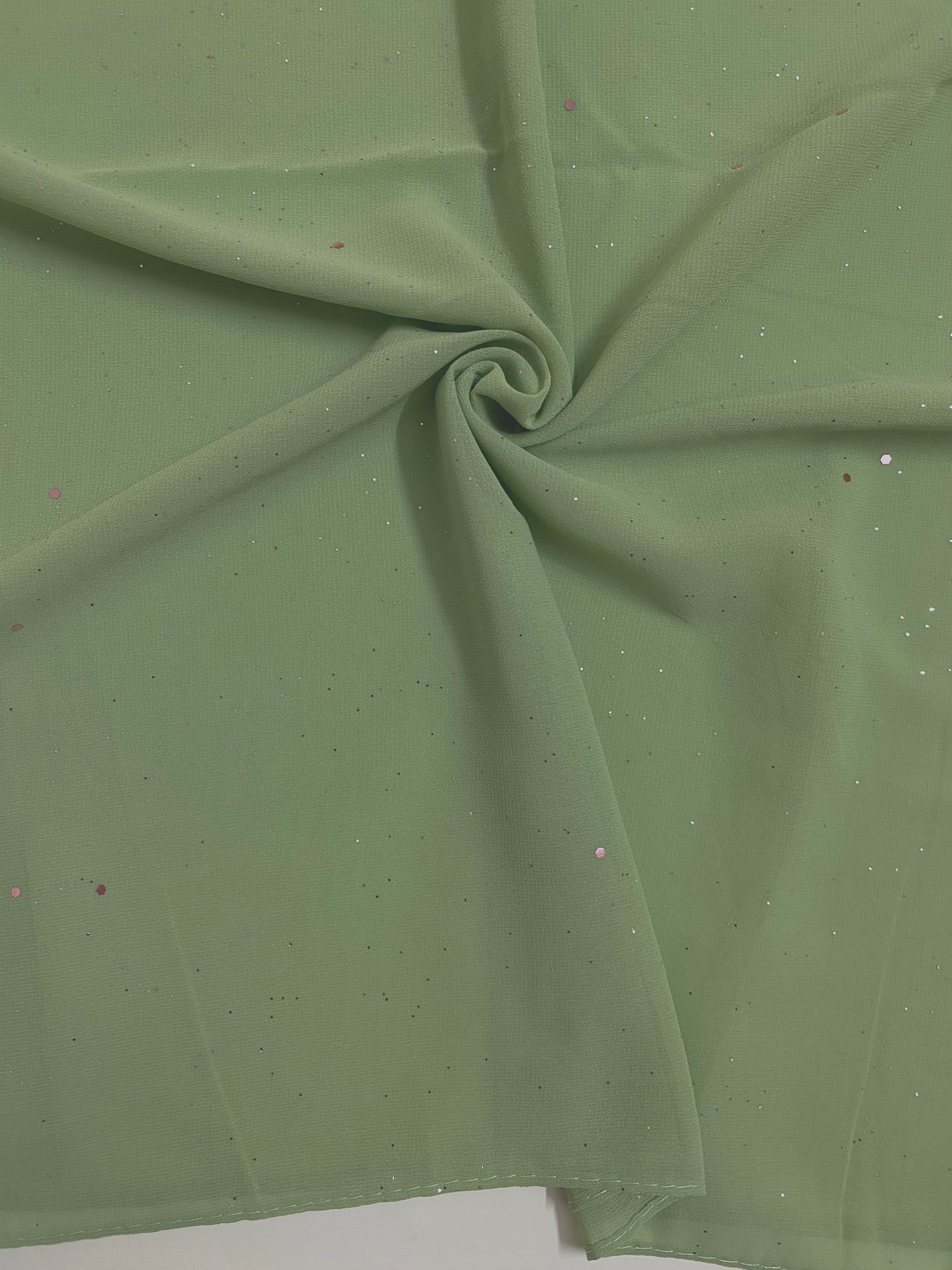 Glittered Georgette – Spring Green