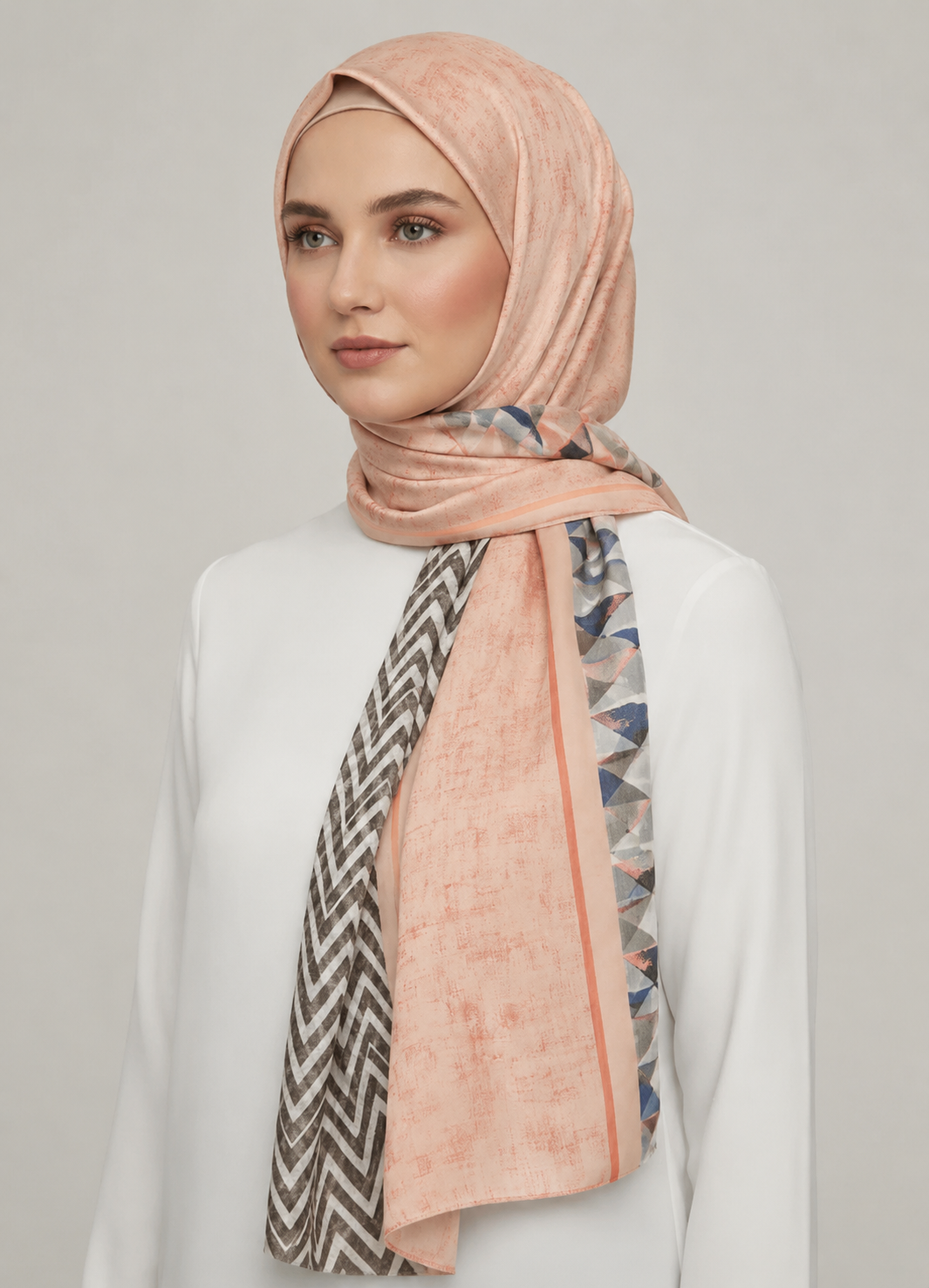 Nyra Printed Hijabs - Flamingo