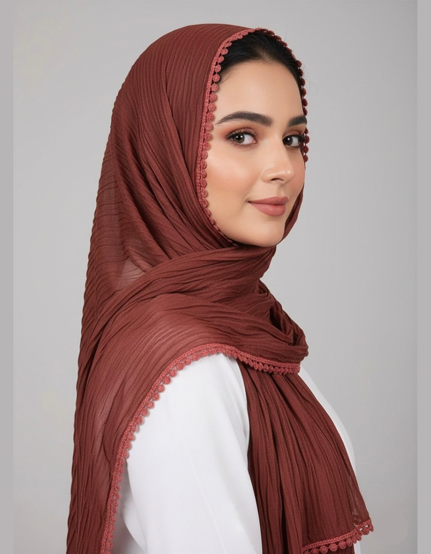 Rawaa Pleated Hijabs – Grape