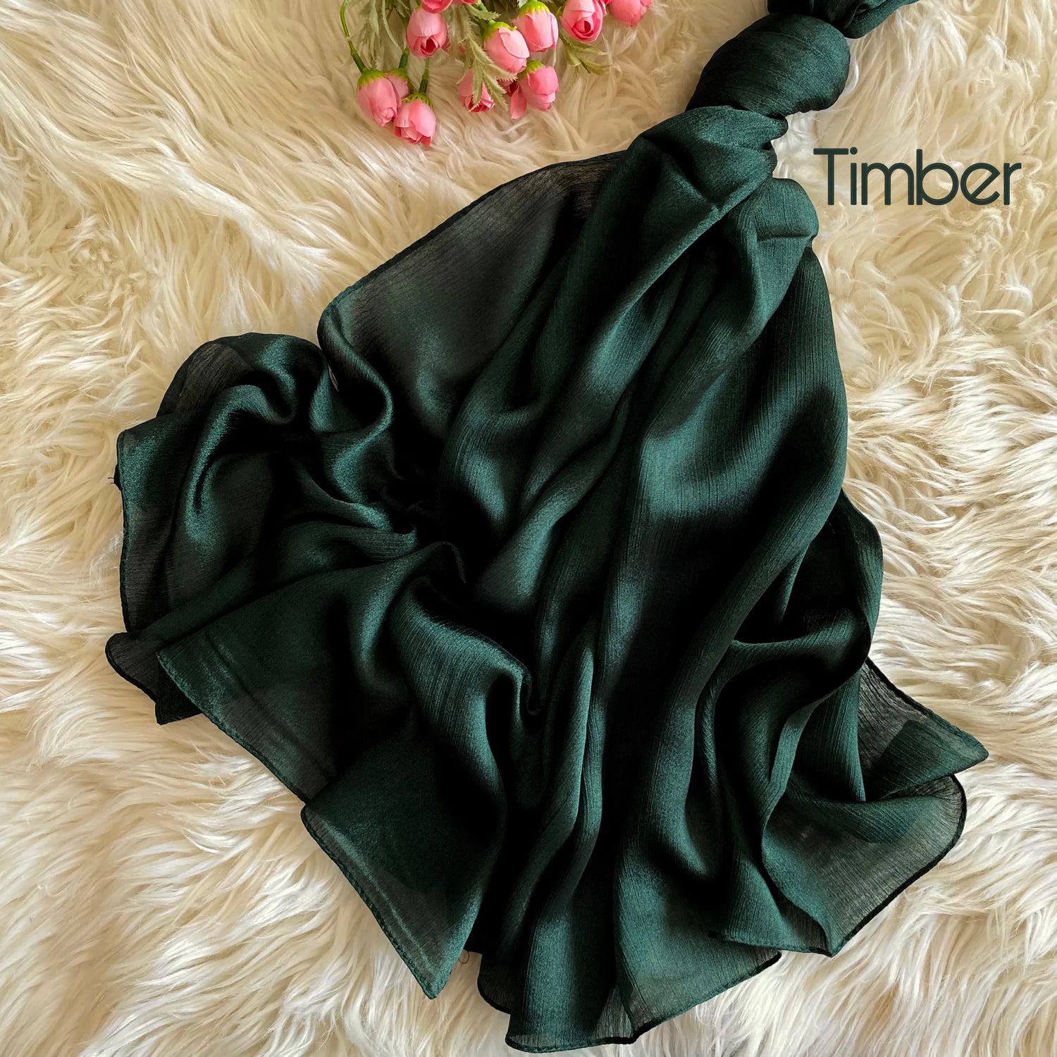 Metallics Crinkle Silk Hijab – Timber