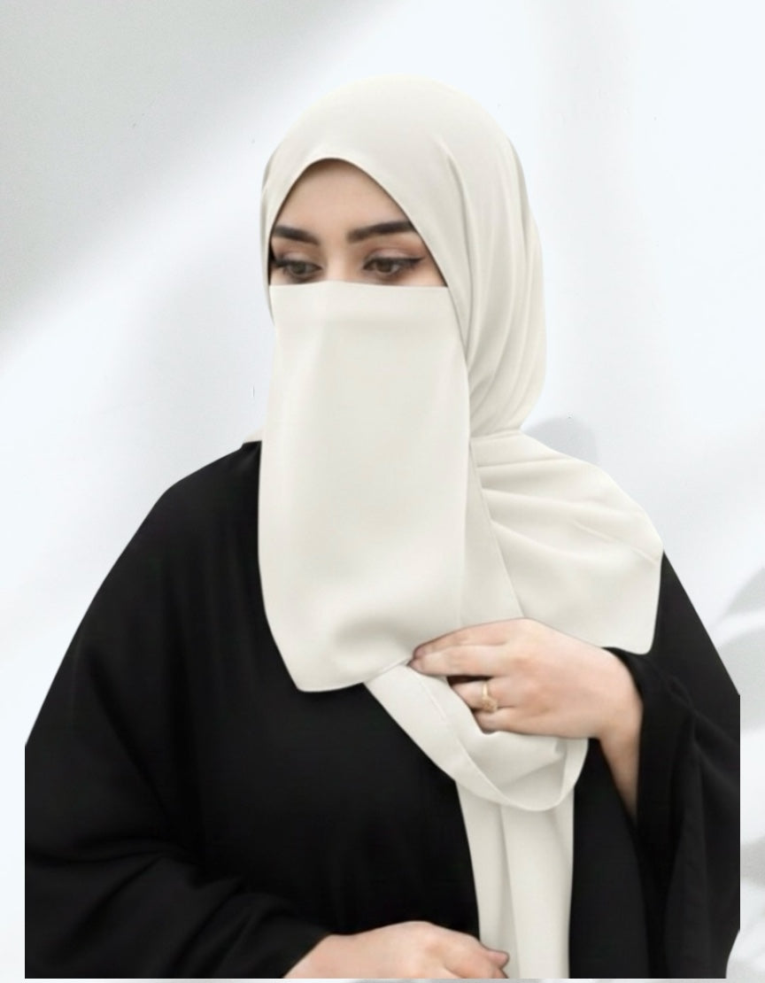 Matching Hijab & Niqab Sets - Pearl White