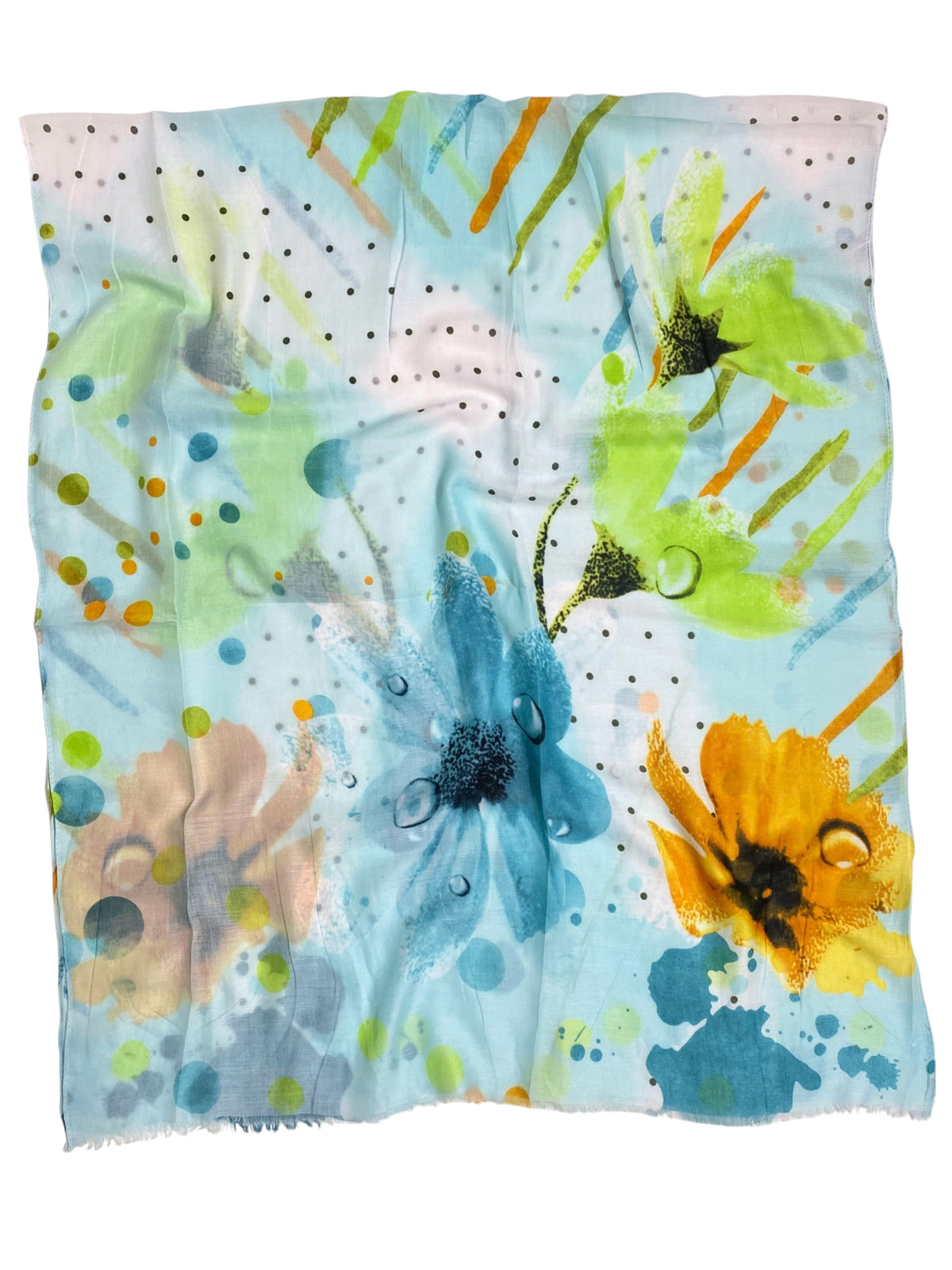 Florabelle Printed Lawn Hijab - Ice Blue