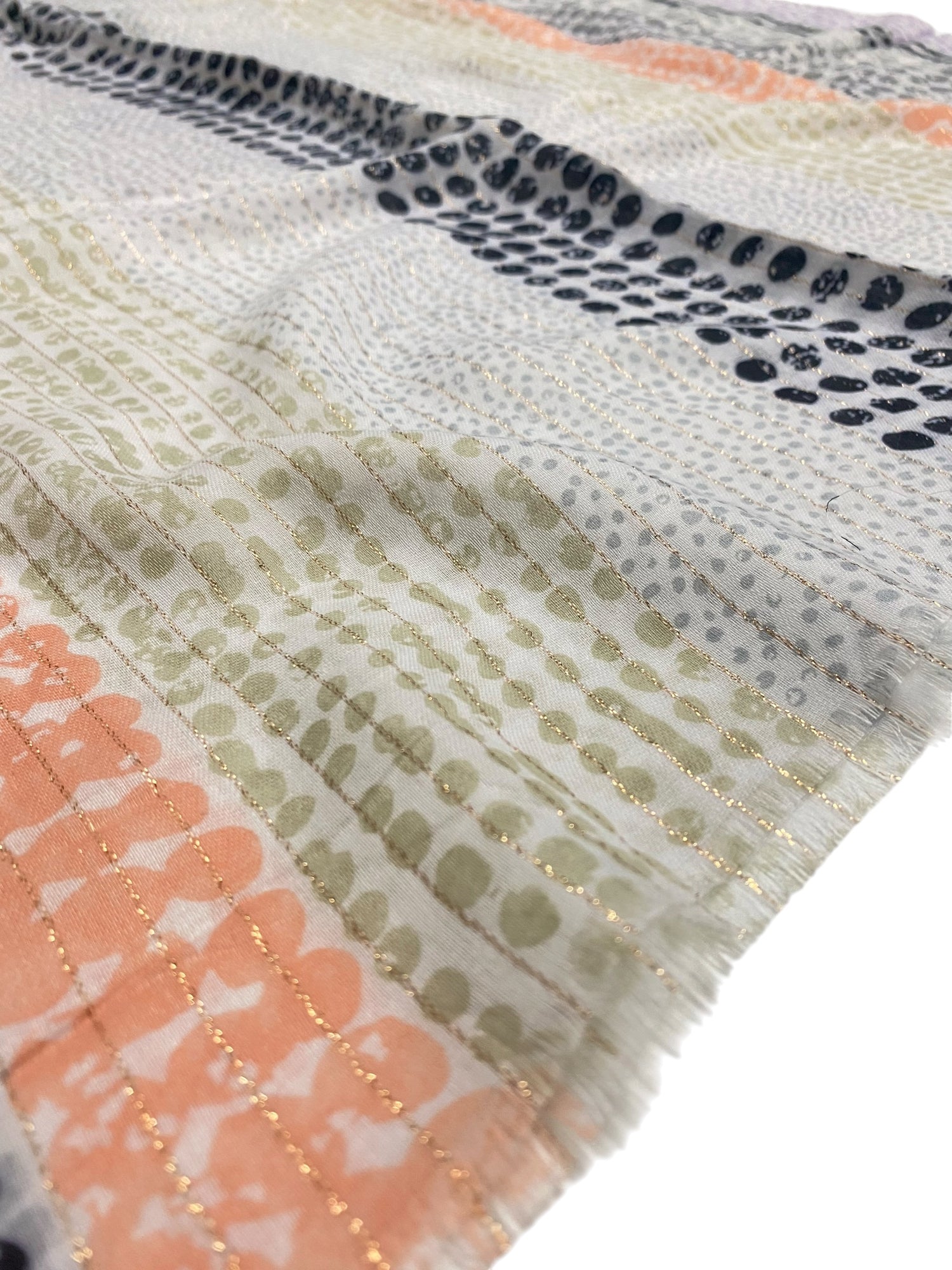 Dazzle Lawn Printed Hijabs - Peach