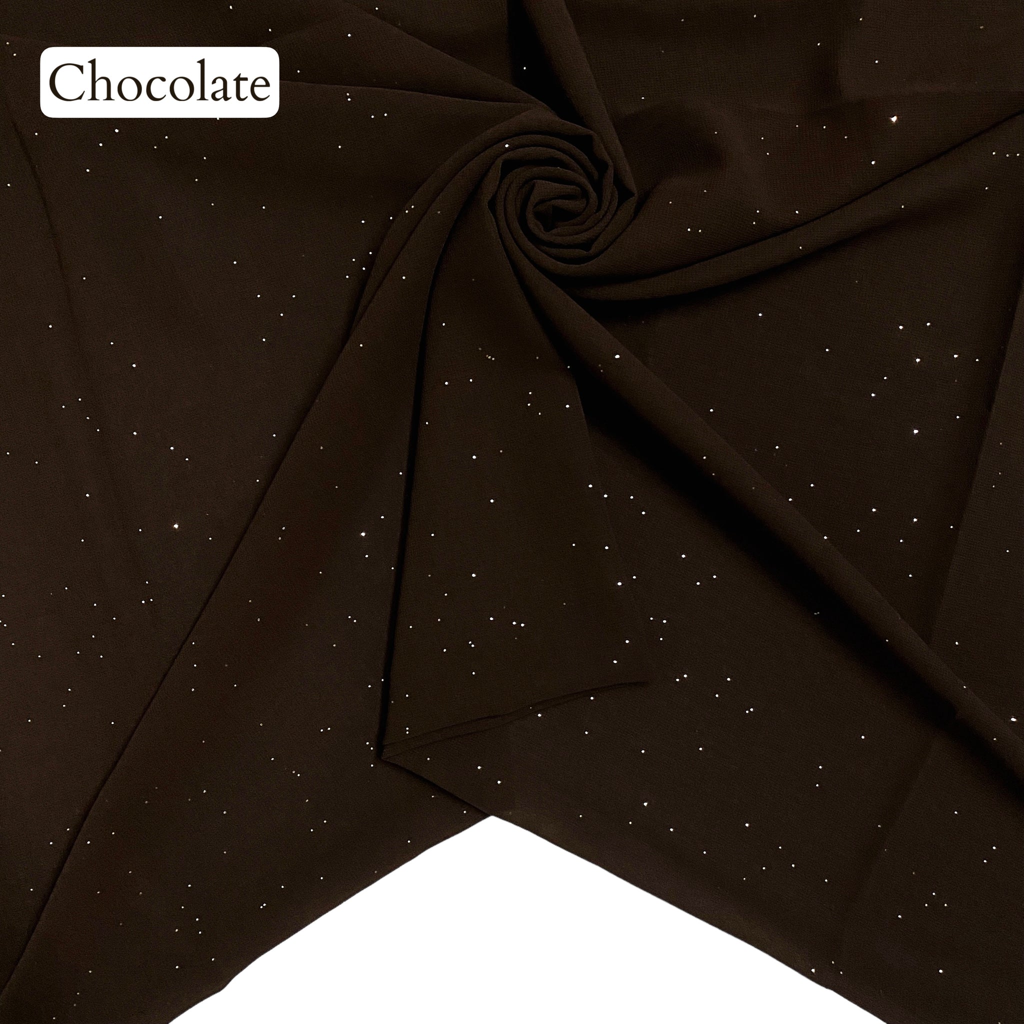 Glittered Georgette – Chocolate