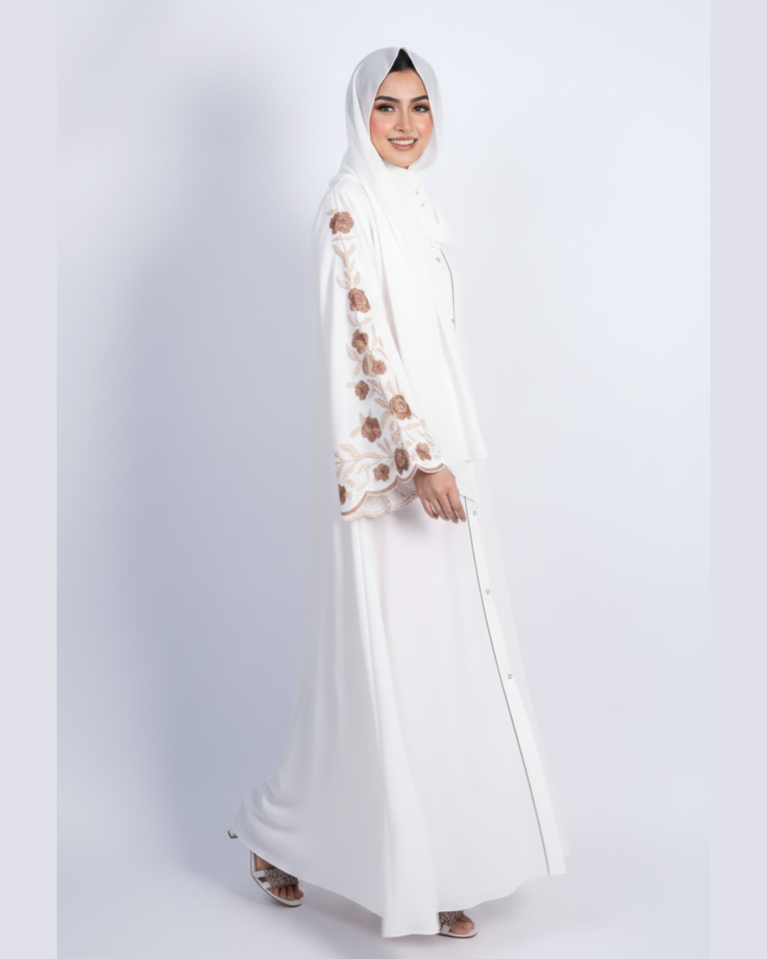Meadows Abaya White Series (Nutella) With Free Delivery