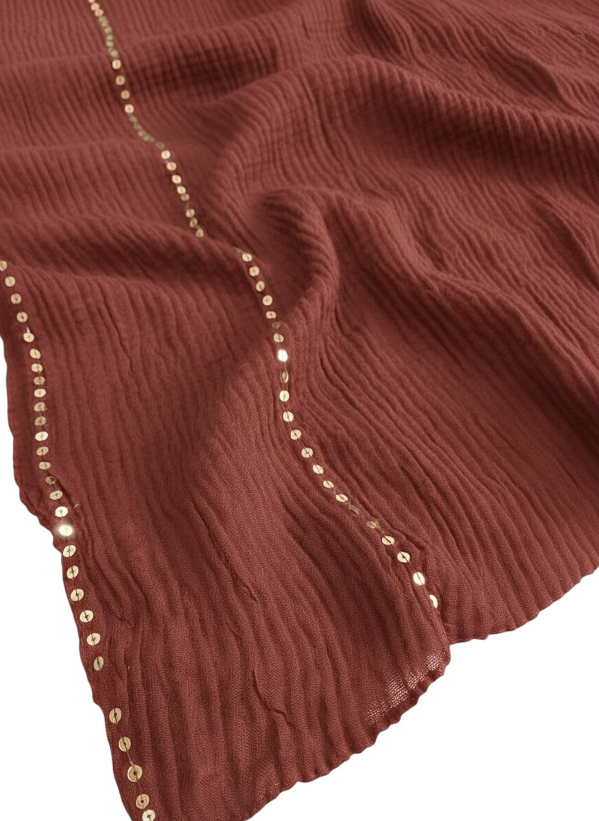 Ripple Sequins Hijab XL Size - Grape