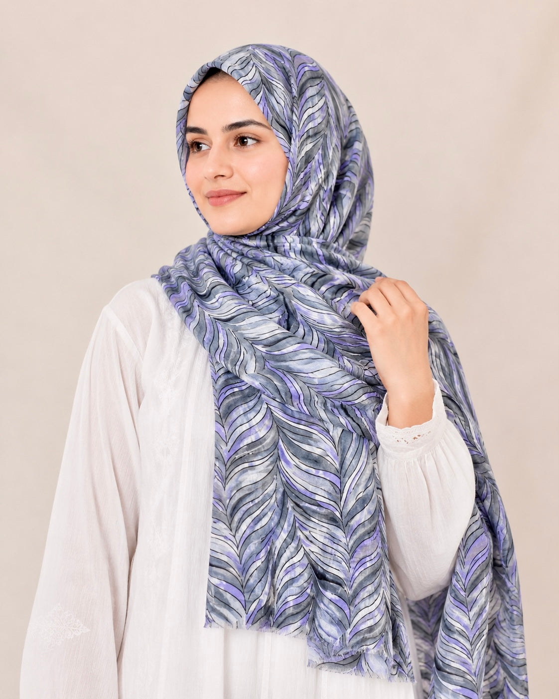 Elina Lawn Printed Hijabs - Graphite