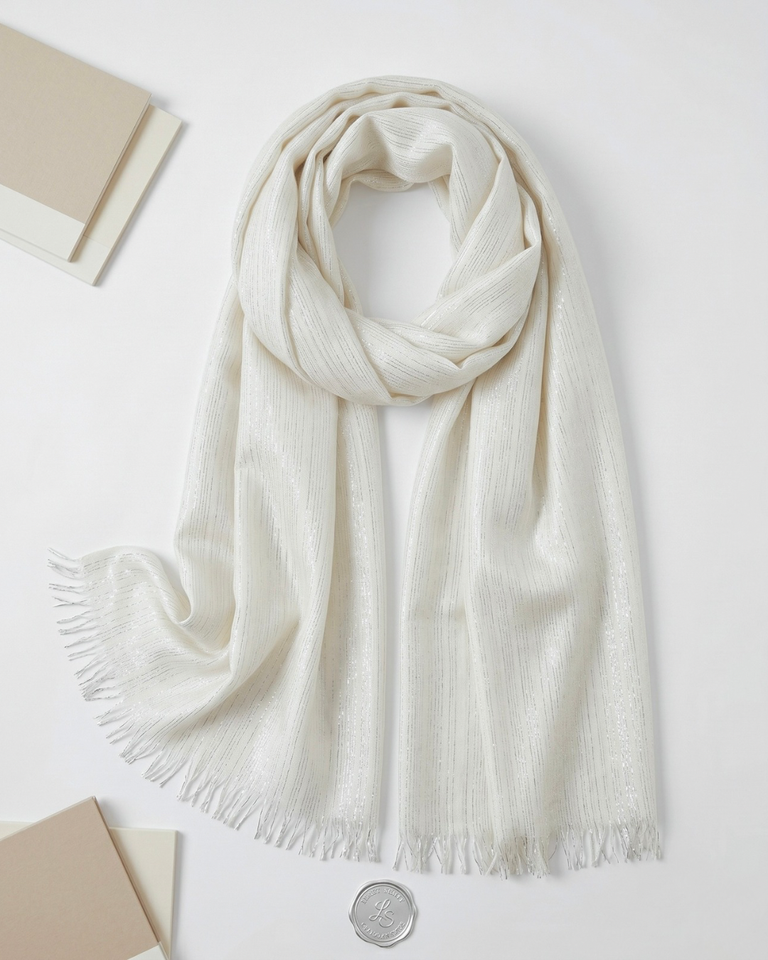 Zariya Lurex Hijab - Milk White