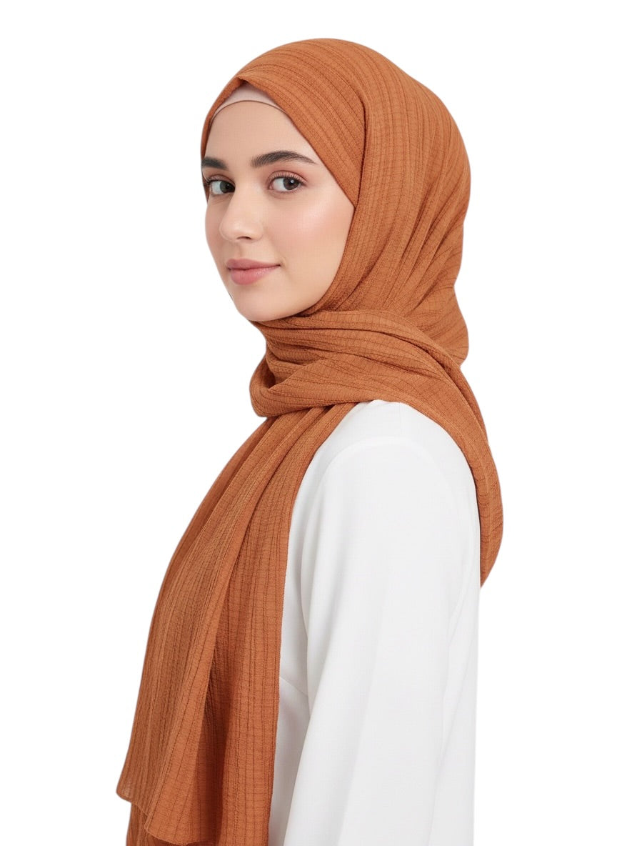 Georgette Crush Hijabs - Rosewood