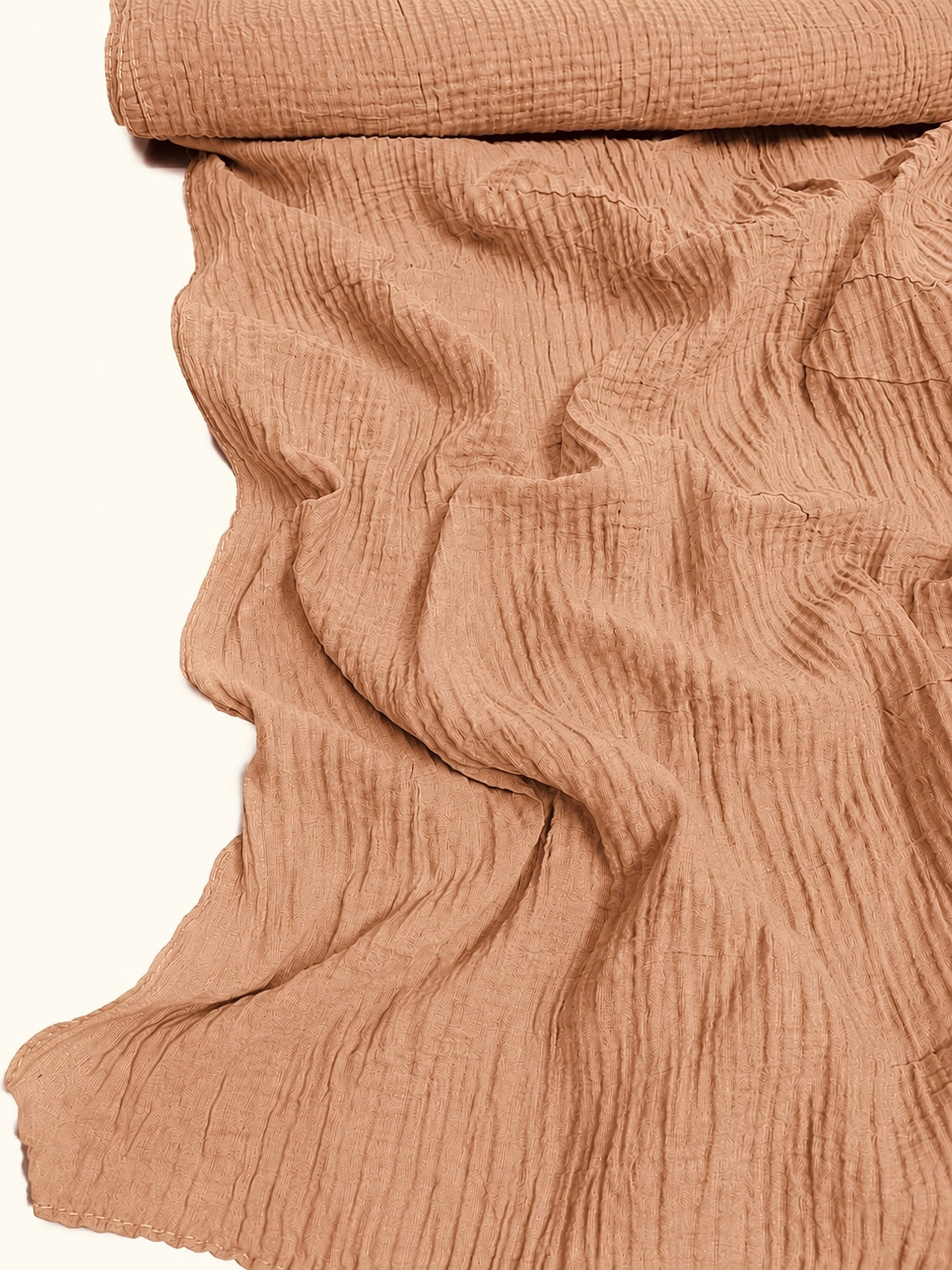Ripple Pleated Hijab XL Size - Almond