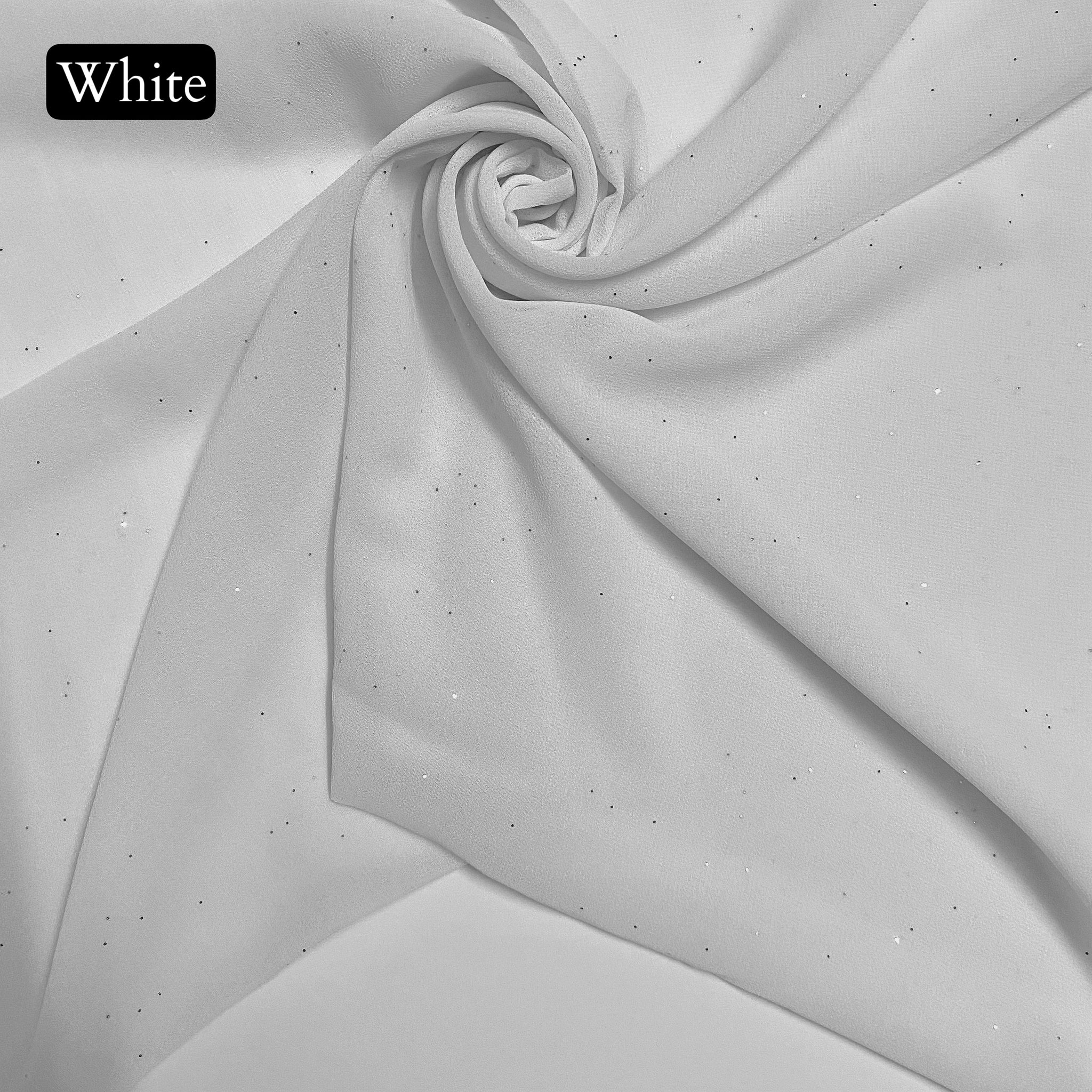 Glittered Georgette – White