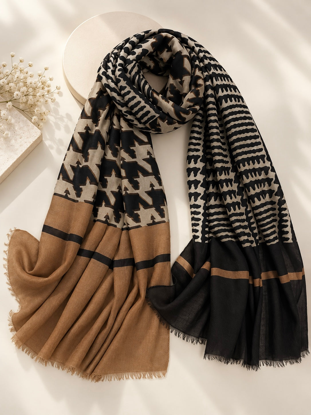 Heritage Printed Lawn Hijab - Clay