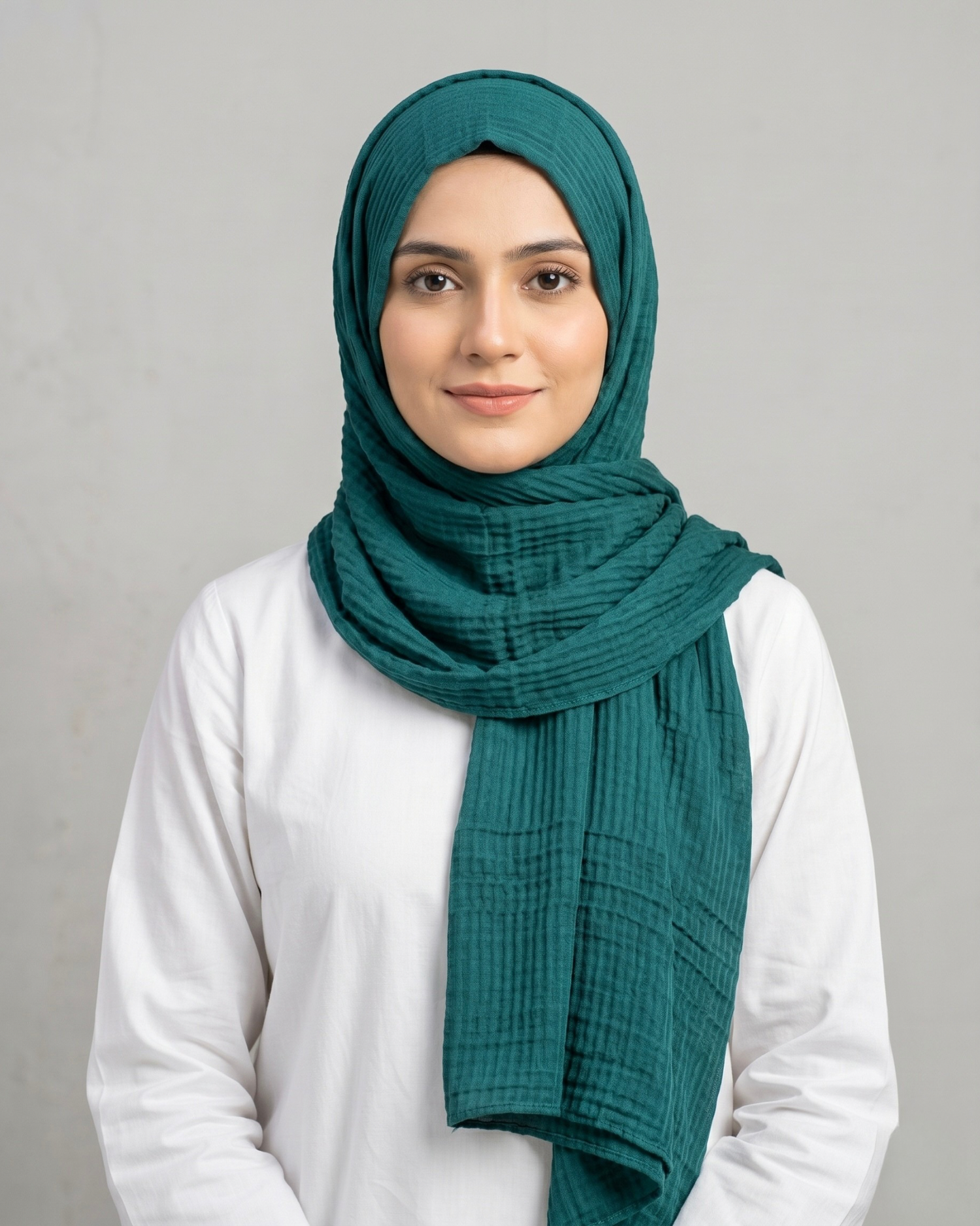Ripple Pleated Hijab - Peacock