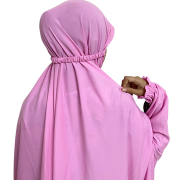 Premium Full Length Namaz Chadar With Sleeves (Imported Fabric) - Candy Pink