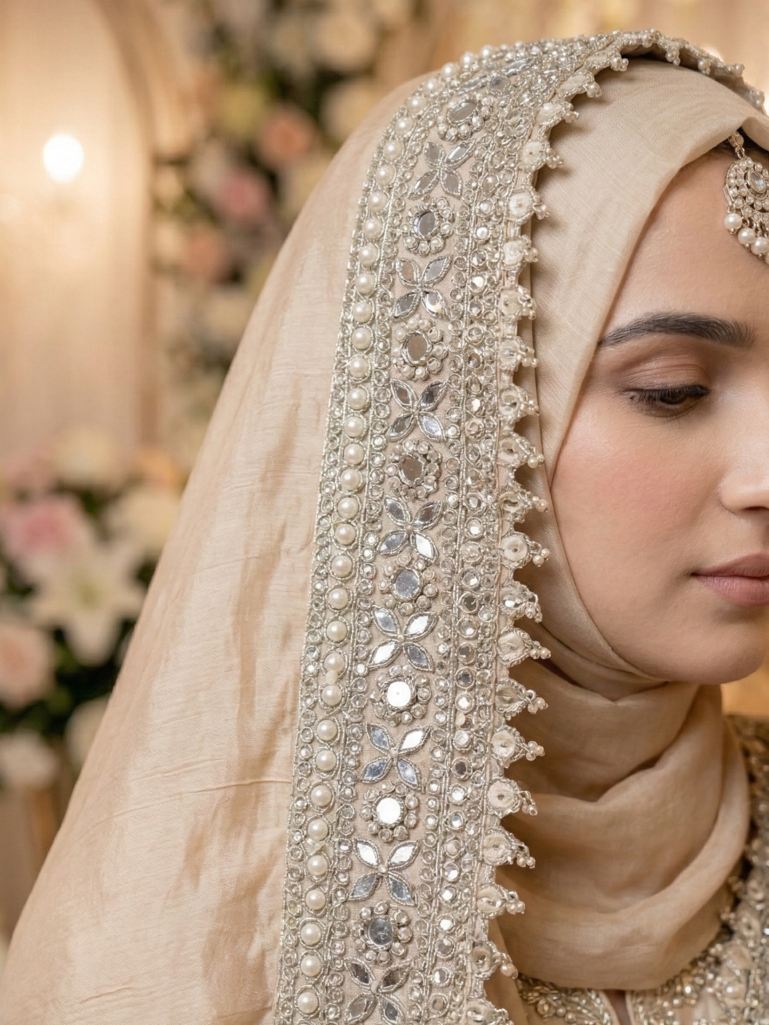 Embellished Lace Dupatta (Chadar)