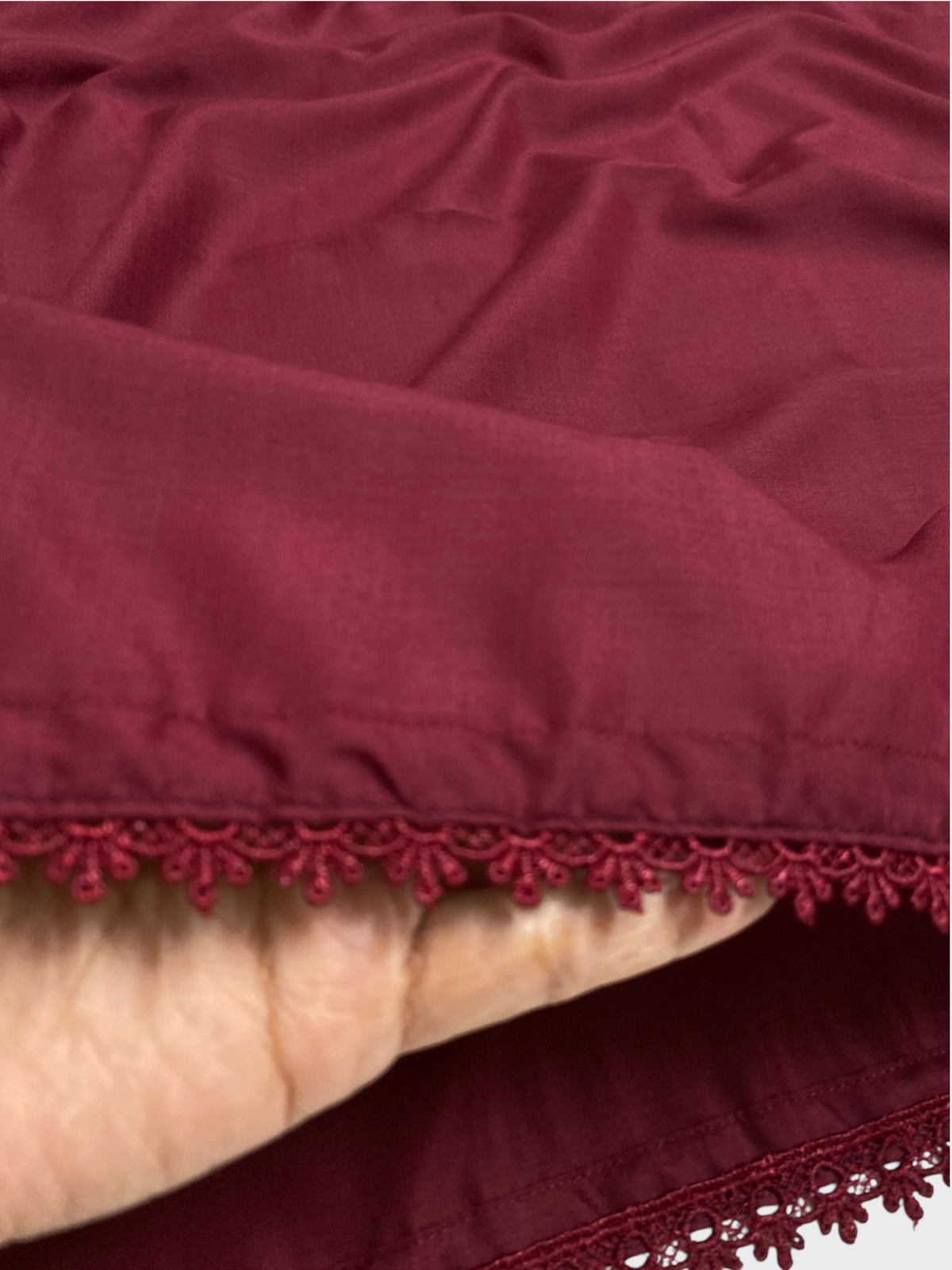 Premium Flat Plain Dupatta (Imported Fabric) - Maroon