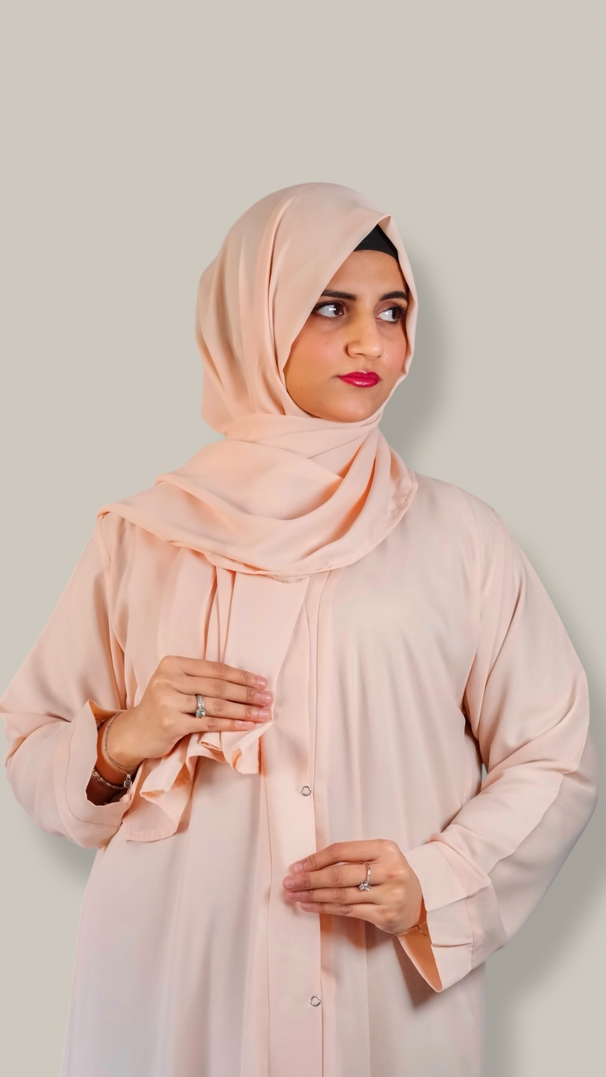 Plain Abaya - Light Peach