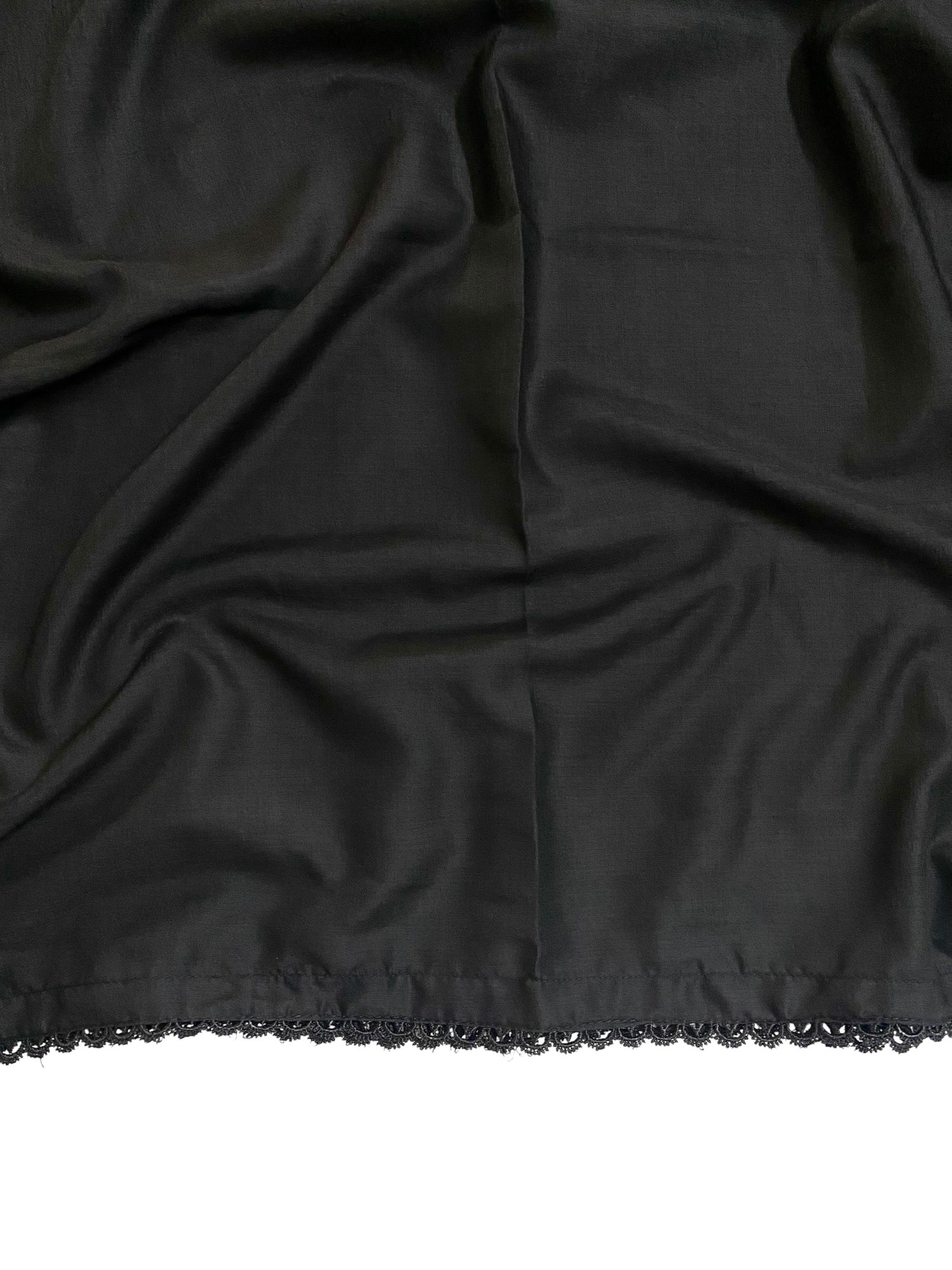 Premium Flat Plain Black Dupatta 11 (Imported Fabric)