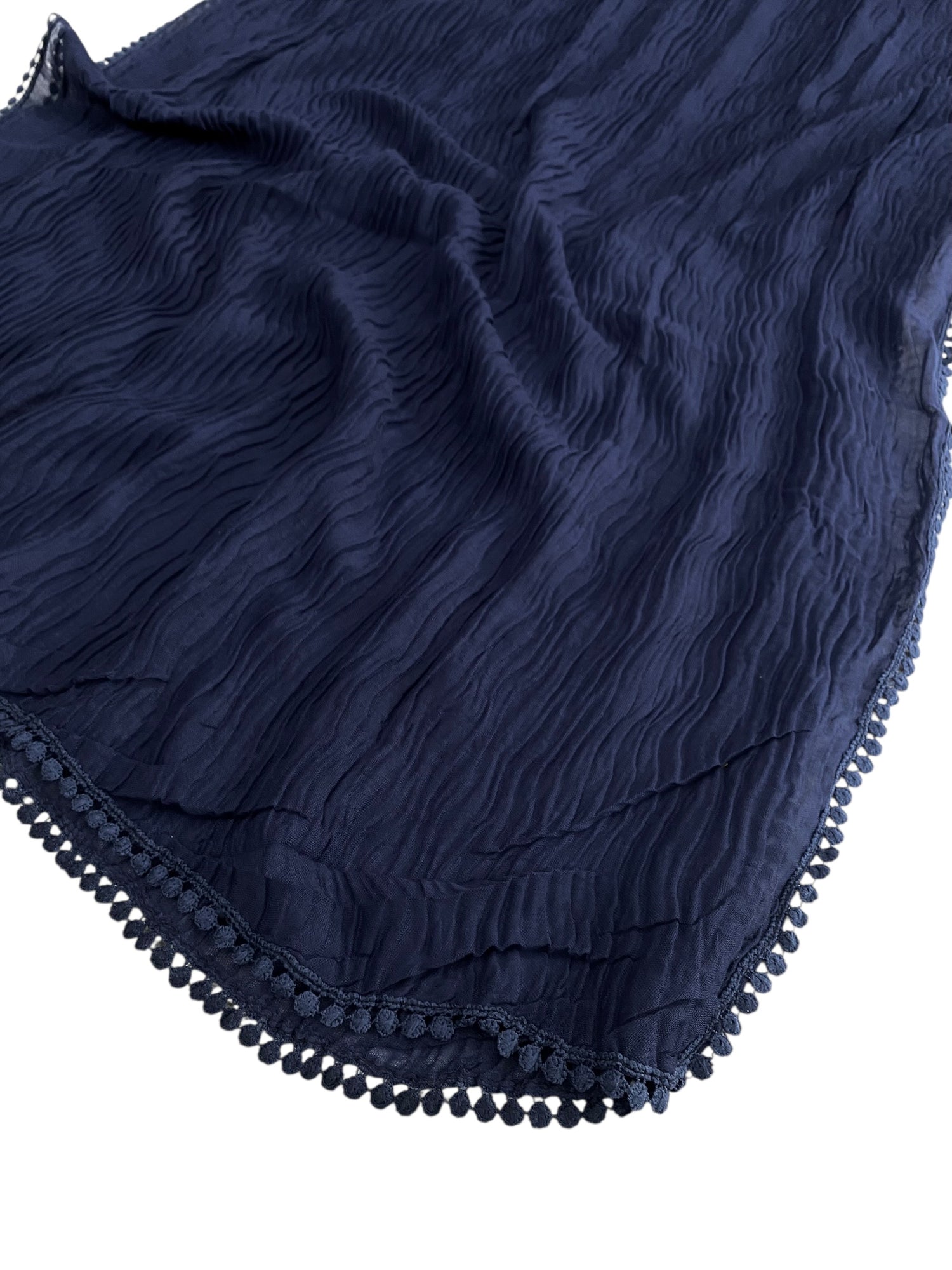 Rawaa Pleated Hijabs – Navy Blue