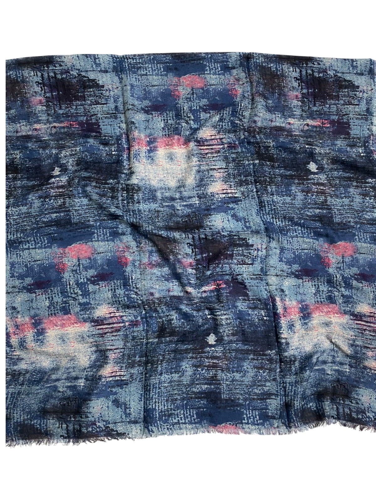 Windblown Printed Lawn Hijab - Navy Blue
