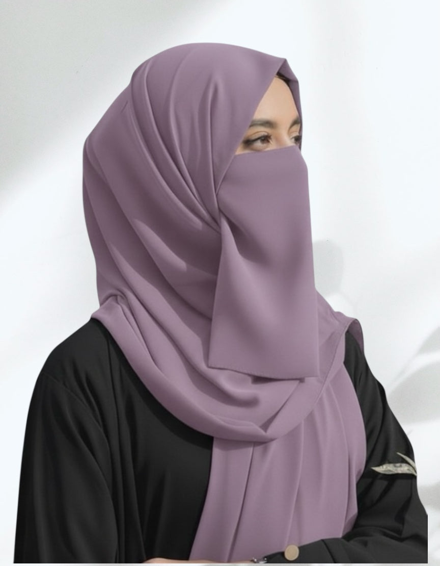 Matching Hijab & Niqab Sets - Light Lavender