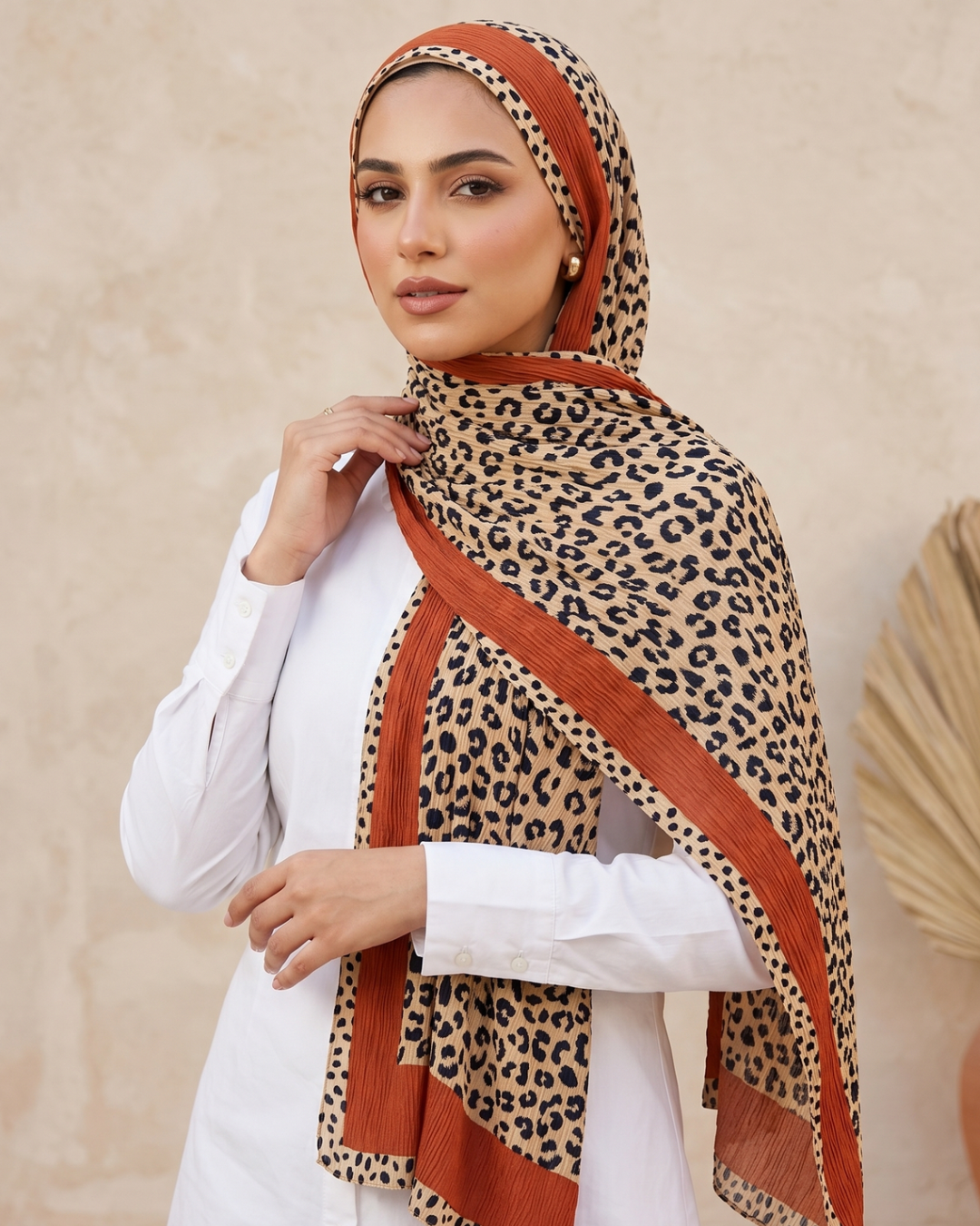 Savannah Pleated Hijab - Rust