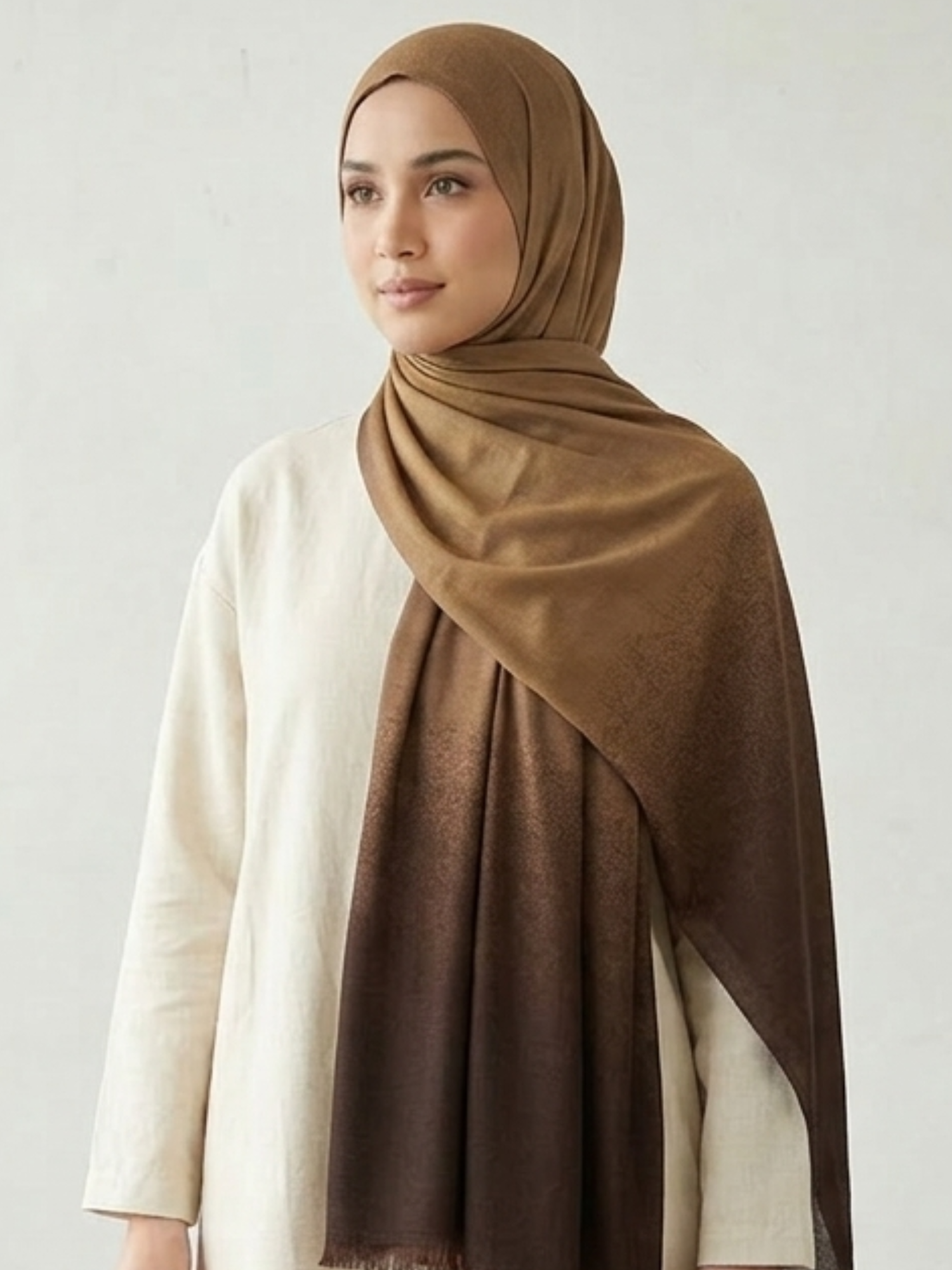 Mira Printed Hijabs - Chocolate