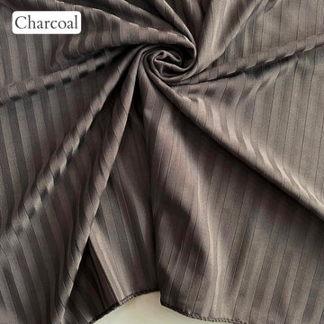 Parallel Striped Jersey Hijabs - Charcoal