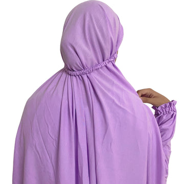 Premium Full Length Namaz Chadar Self with Sleeves (Imported Fabric) – Violet