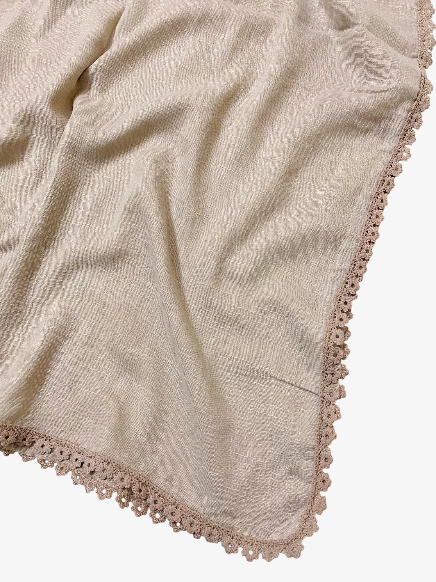 Expressions Turkish Lawn (Wider Width) Lace Hijab - Ivory