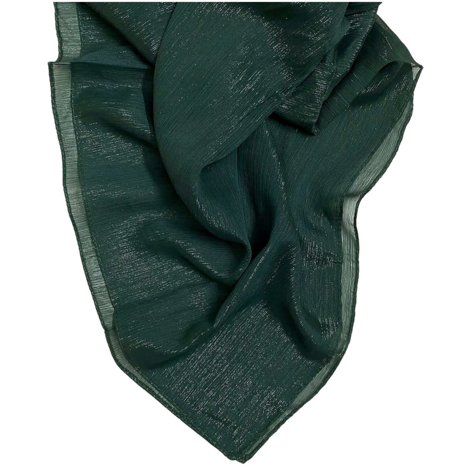 Gleamz Crinkle Silk Hijab – Emerald