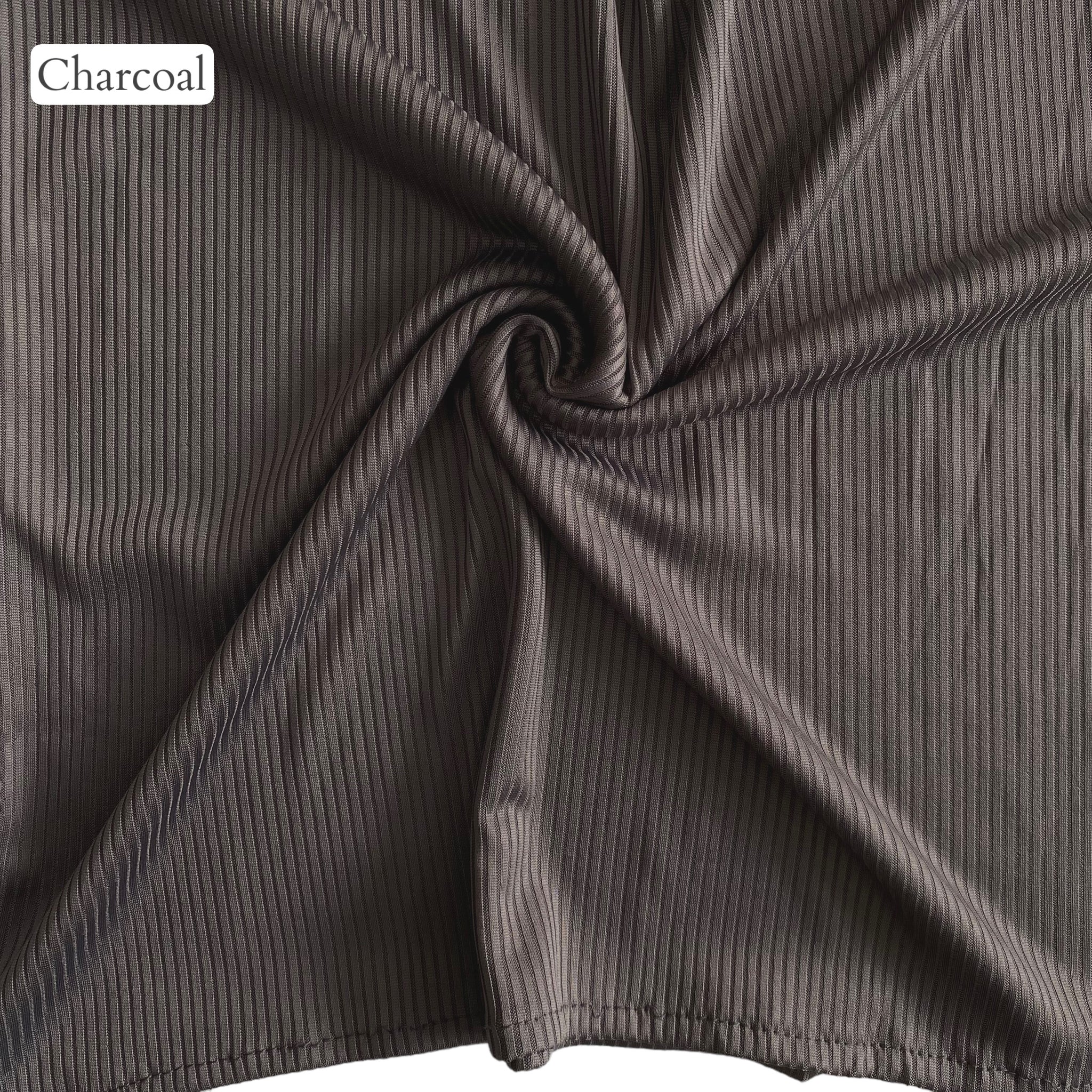 Clocque Striped Jersey Hijab - Charcoal