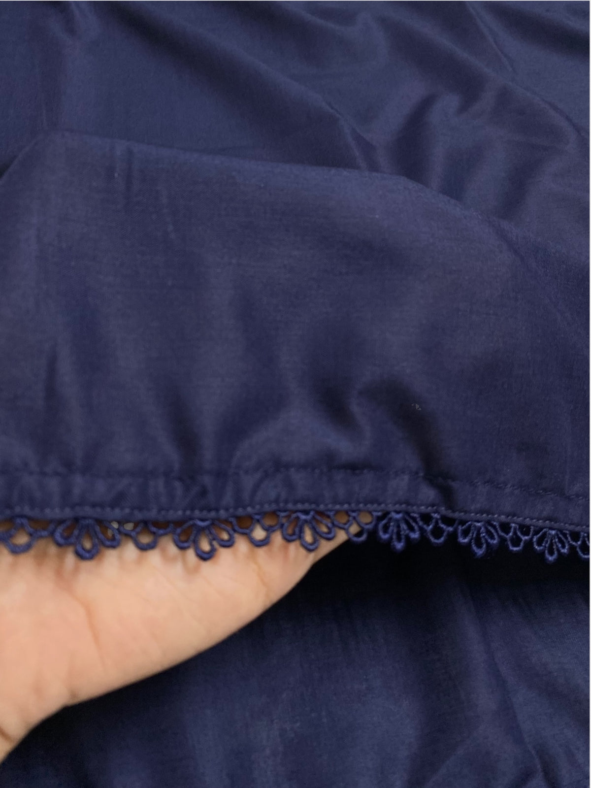Premium Flat Plain Dupatta (Imported Fabric) - Navy Blue